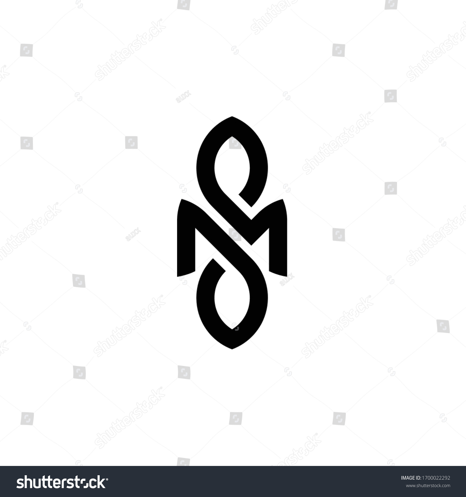 Sm Ms Initial Based Letter Icon Stock Vector (Royalty Free) 1700022292 ...