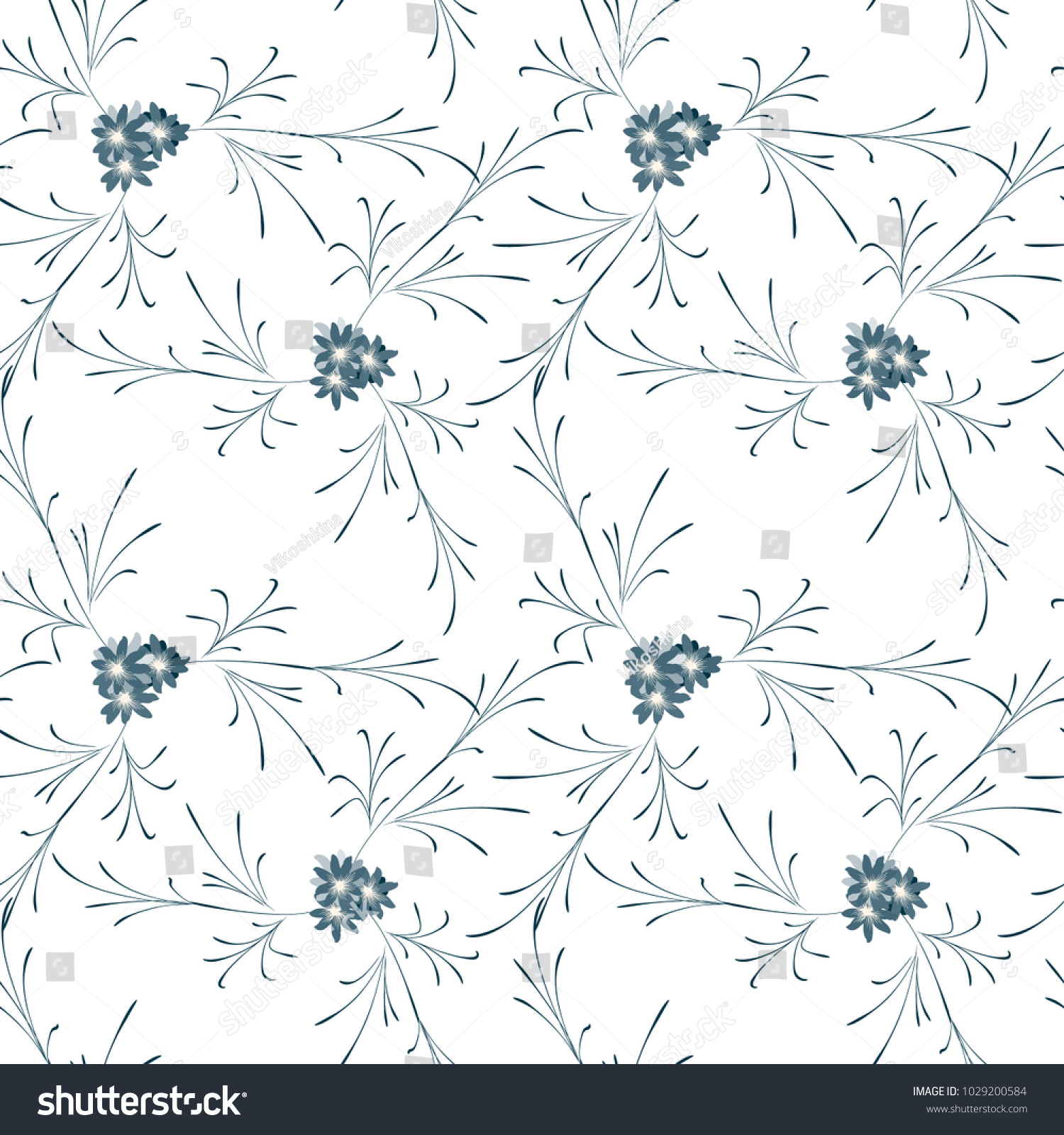 Small Floral Seamless Pattern Pretty Daisy Stock Vector Royalty Free