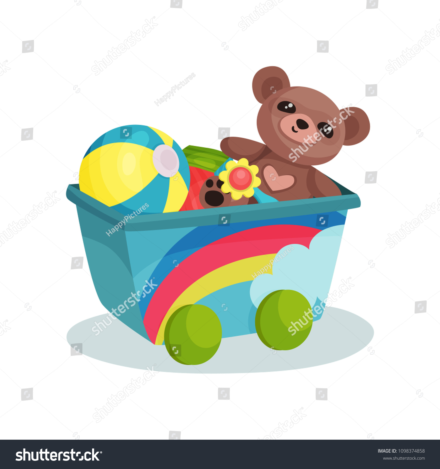 Small Wagon Rainbow Full Children Toys Stock Vector (Royalty Free ...