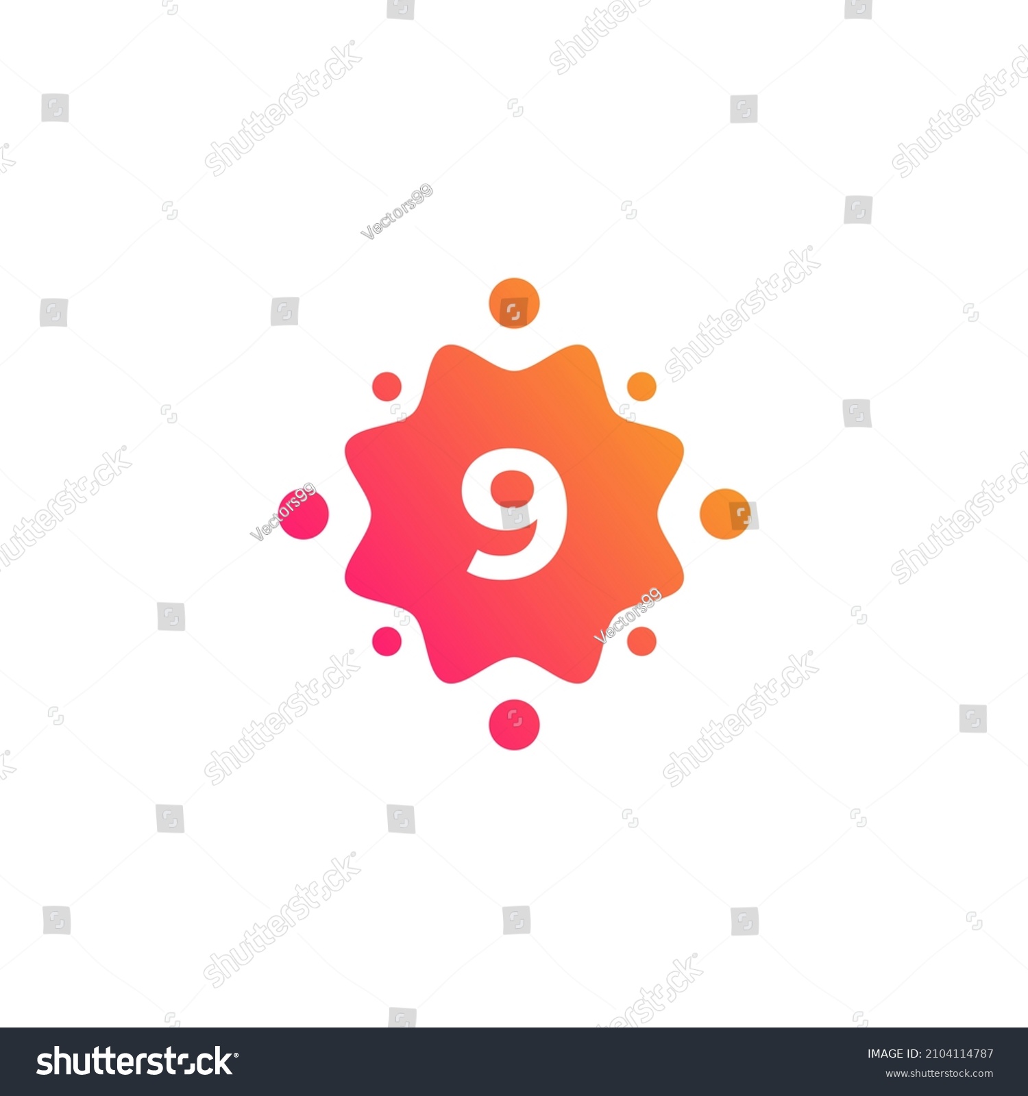 Smart Creative Number 9 Logo Design Stock Vector (Royalty Free) 2104114787