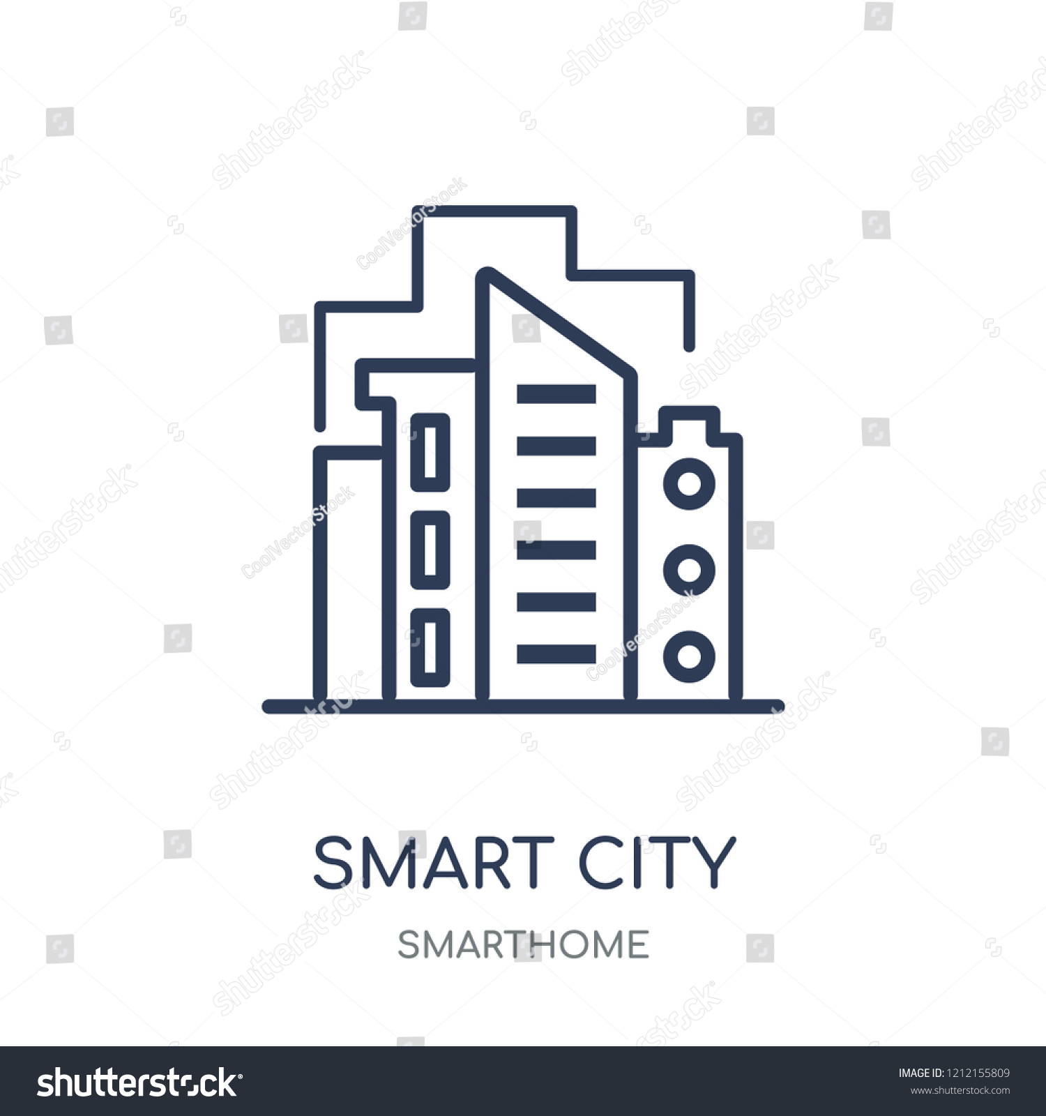 Smart City Icon Smart City Linear Stock Vector (royalty Free 