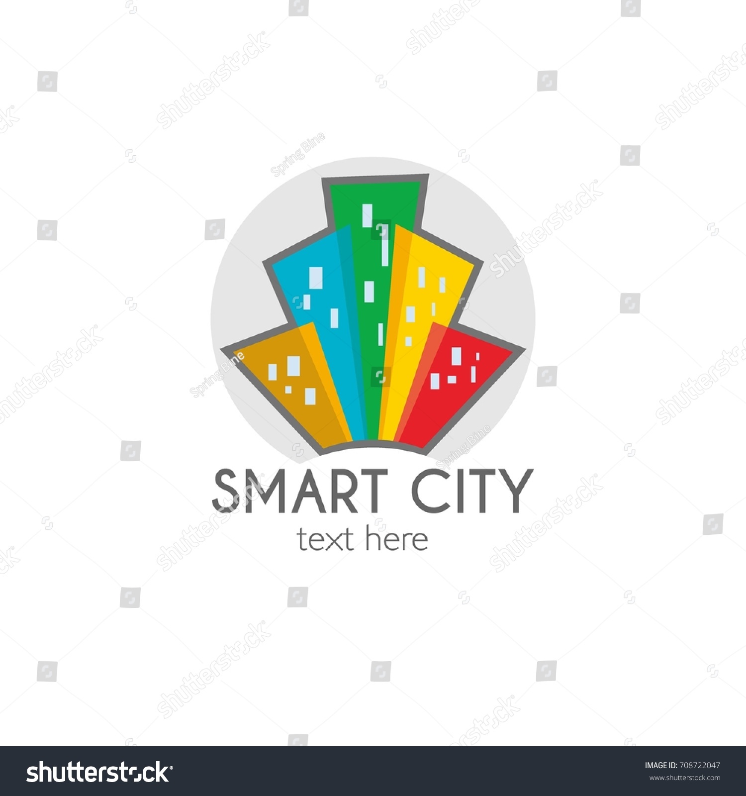 Smart City Logo Buildings Different Colors Stock Vector (Royalty Free ...