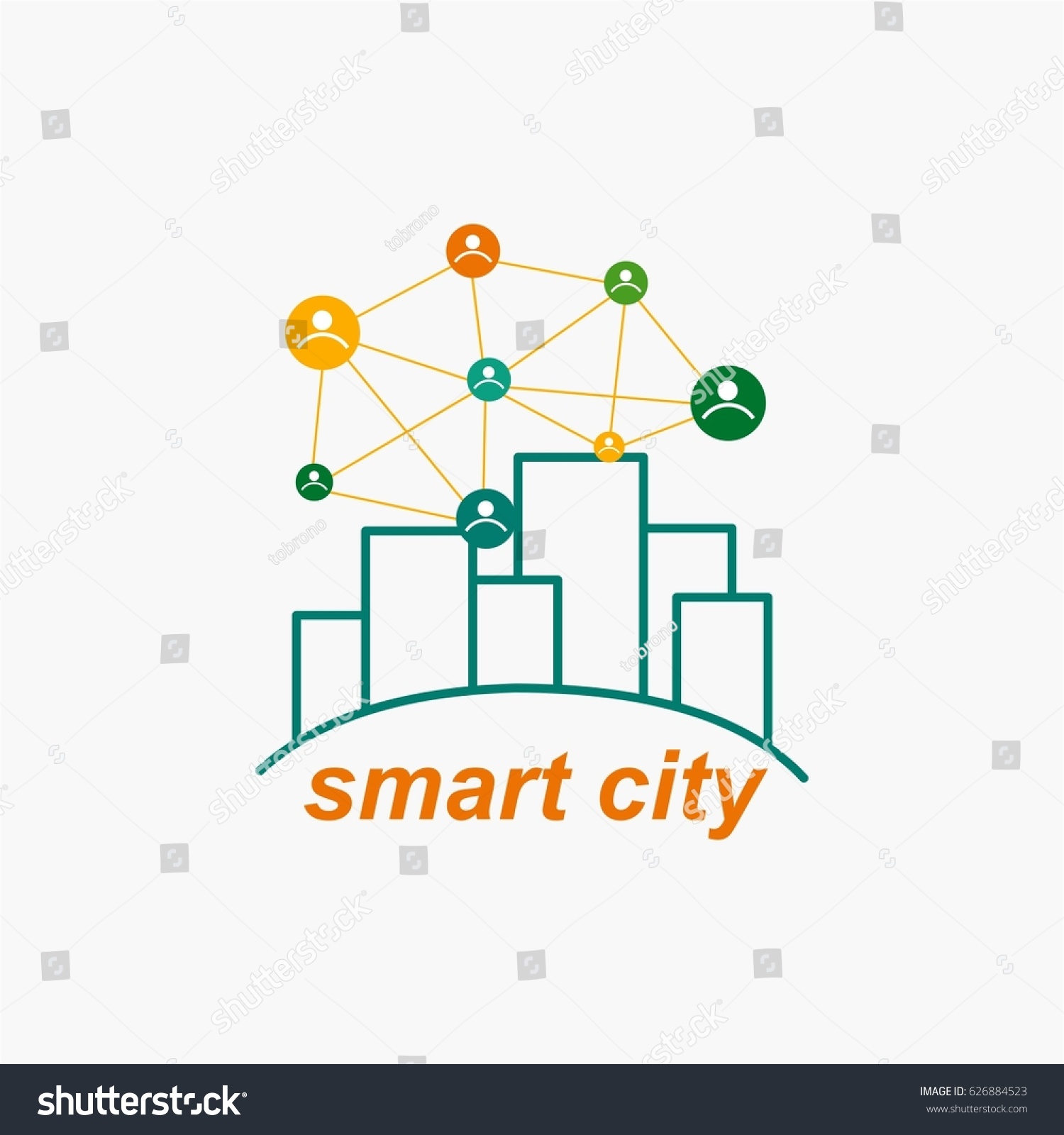 Smart City Logo Vector Template Stock Vector 626884523 - Shutterstock