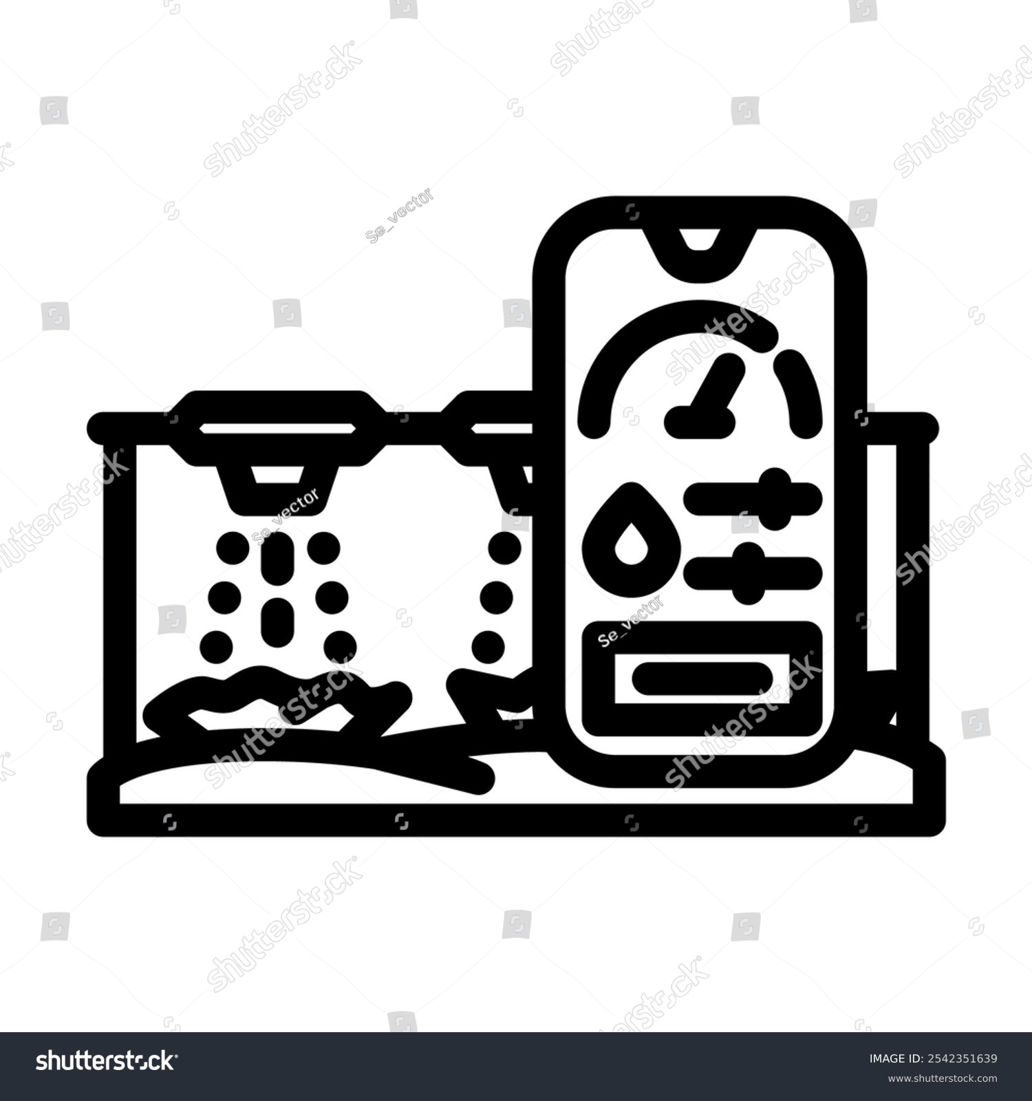 recommend clip art: smart irrigation water saving line icon vector. smart irrigation water saving sign. isolated contour symbol black illustration