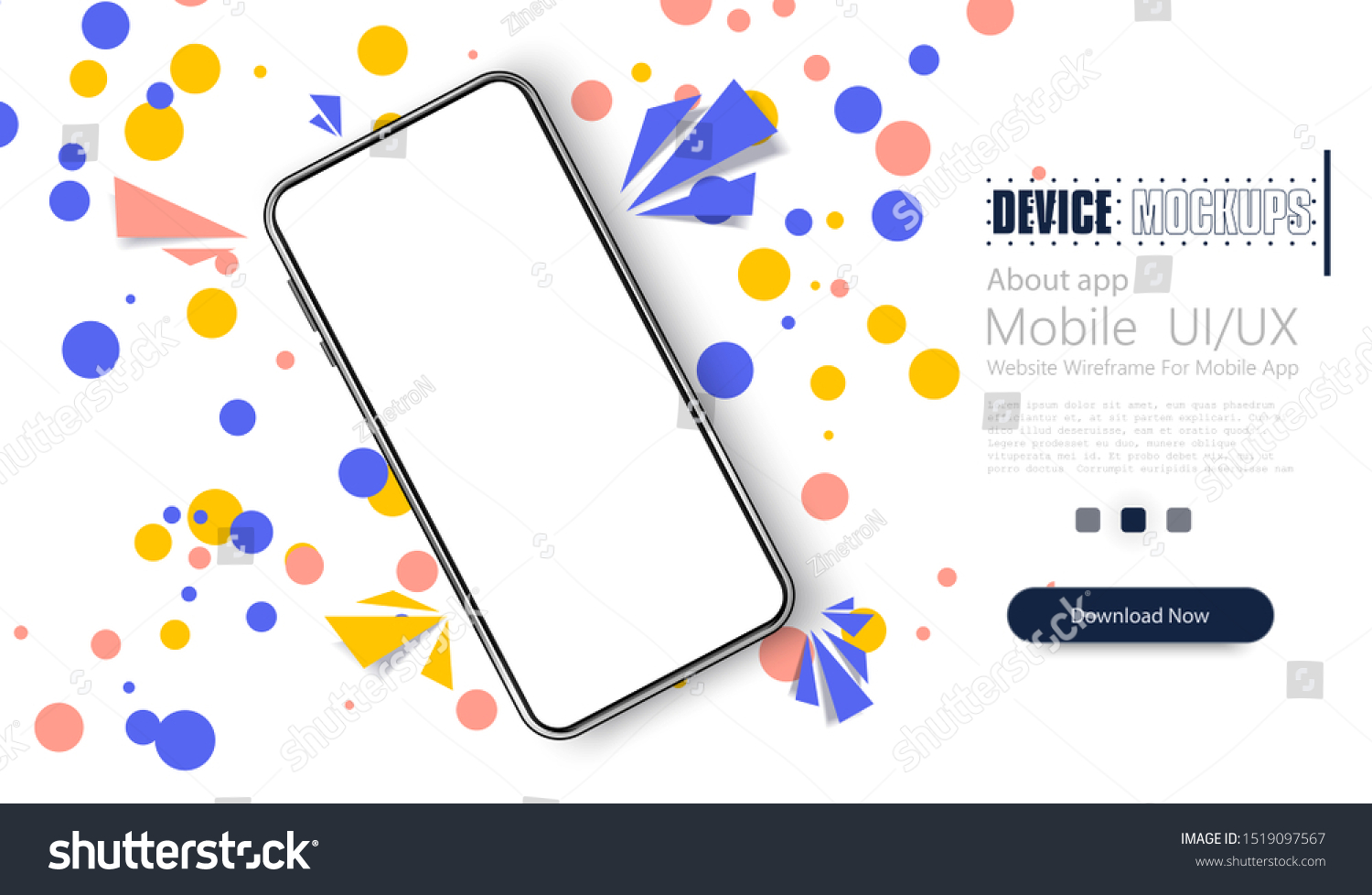 Download Smartphone Frameless Blank Screen Mockup Generic Stock Vector Royalty Free 1519097567 PSD Mockup Templates