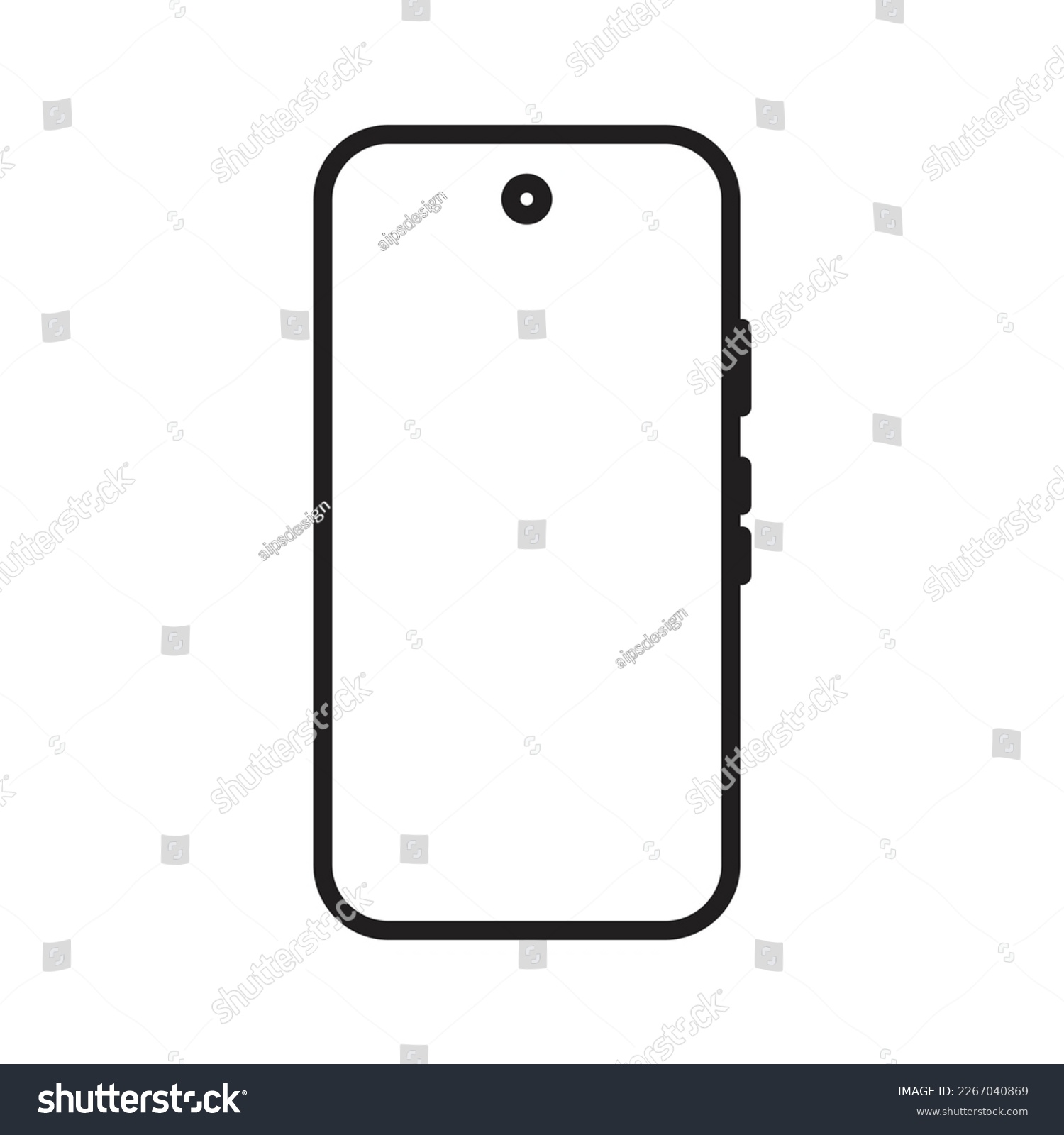 SVG of smartphone line icon black, mobile phone icon outline vector, touch screen phone line, Trendy Smartphone Icon vector eps 10 svg