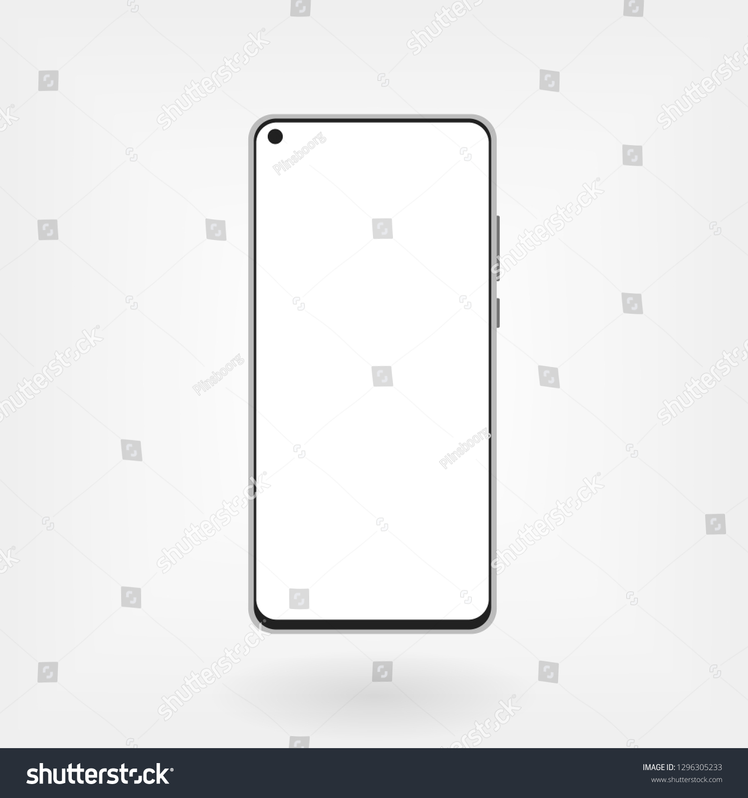 SVG of Smartphone mockup with hole in display. Modern front camera design svg