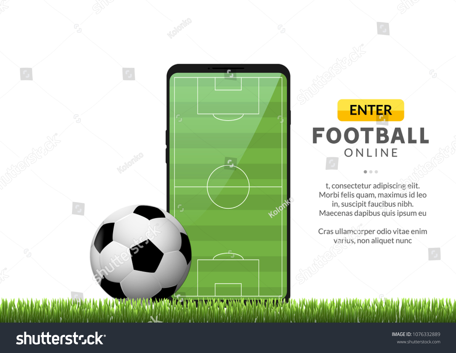 Live Streaming Football Video Play Screen Smartphone Stock