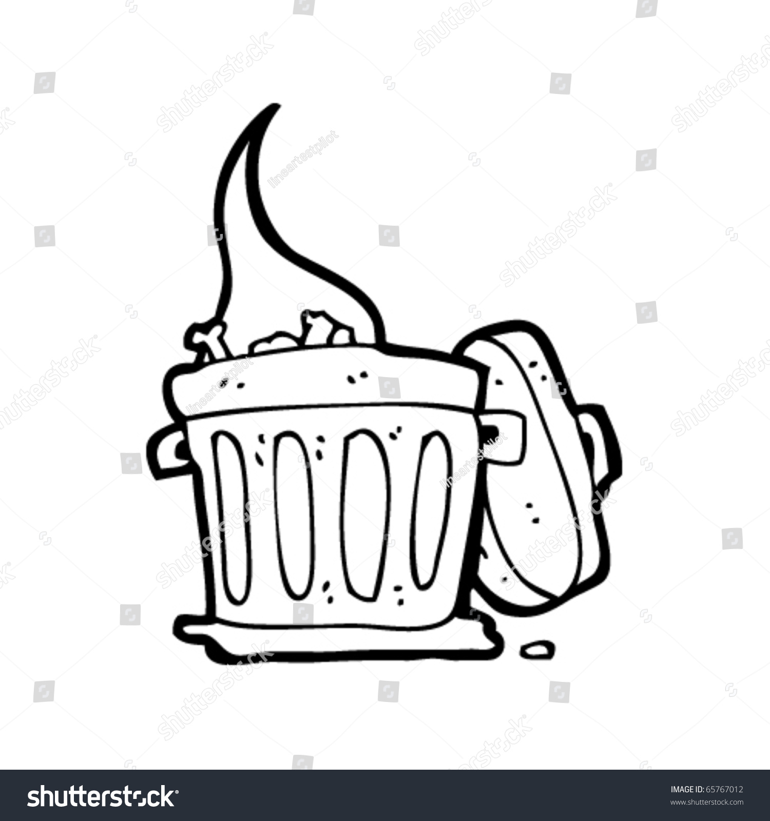 Smelly Trash Can Cartoon Stock Vector 65767012 - Shutterstock