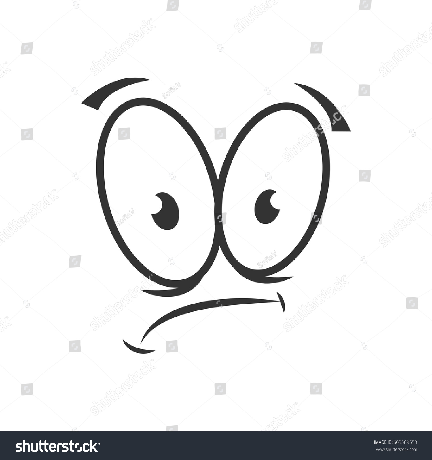 Smile Cartoon Emoticon Abused Unhappy Mouth Stock Vector (Royalty Free ...