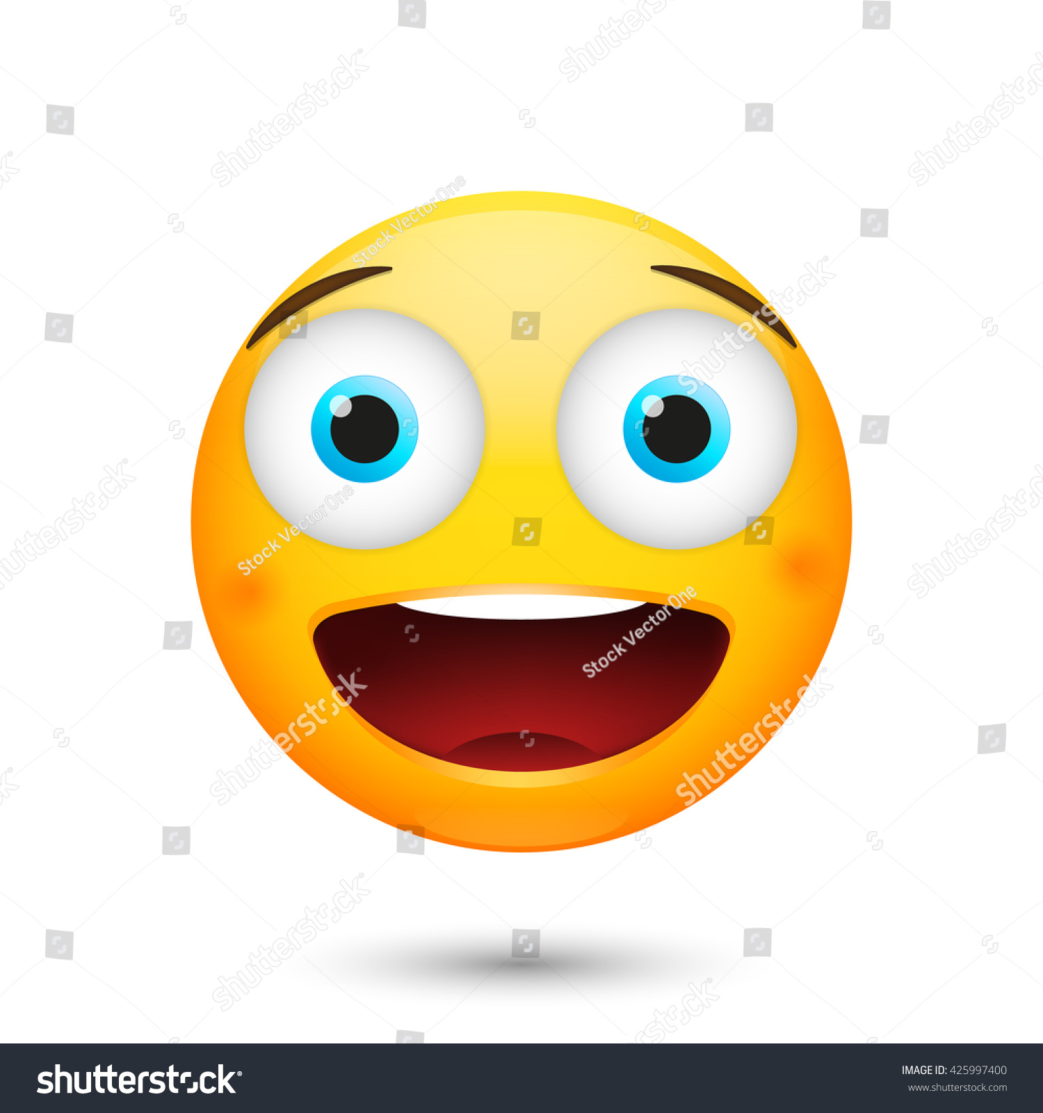 Smile 3d Emoticon.Smile 3d Emoji. Isolated Vector Illustration On White ...