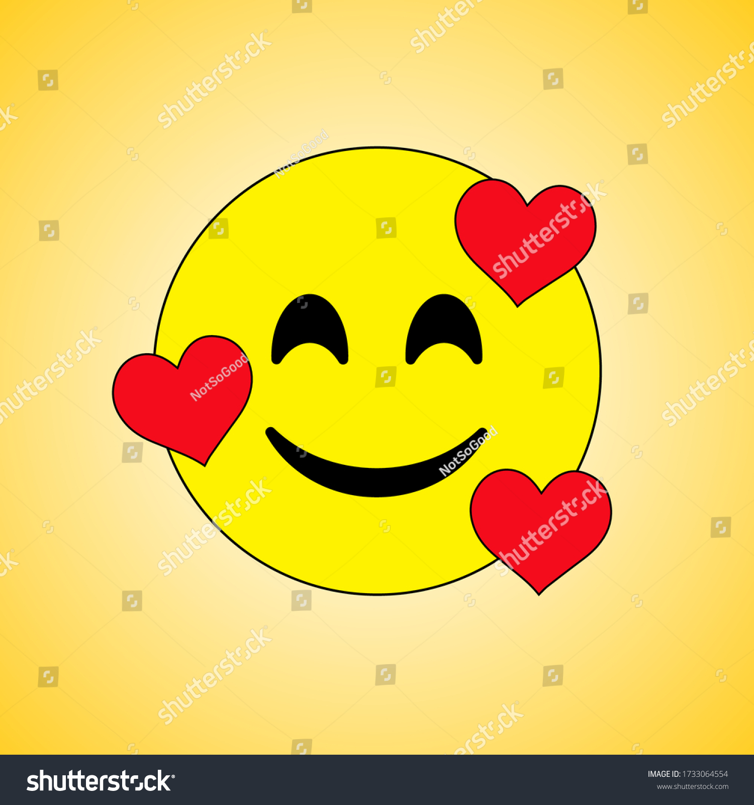 Emoji Hearts Love Face Emoticon Face Stock Vector (Royalty Free) 1253947450