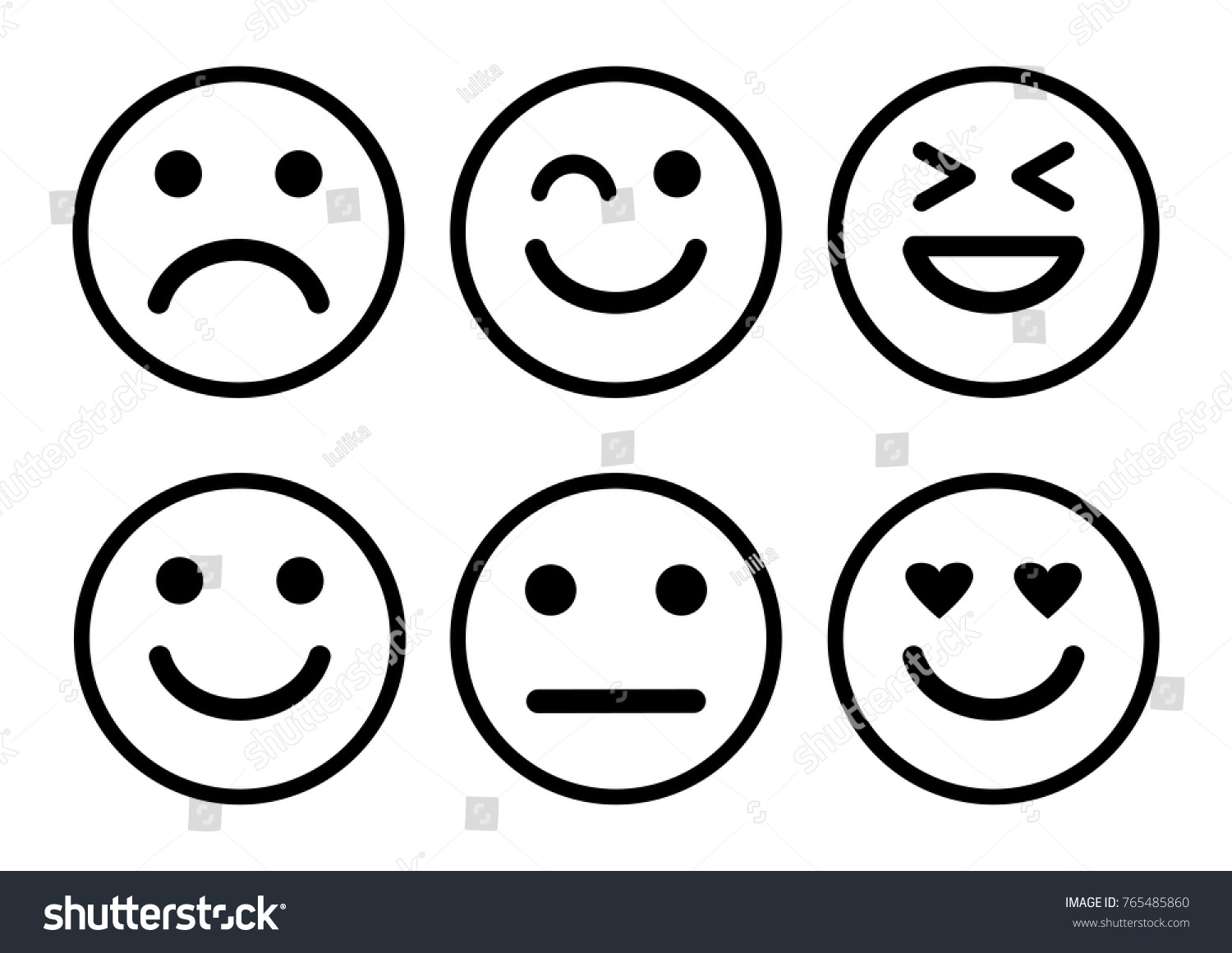 Smile Face Icons Positive Neutral Negative Stock Vector (Royalty Free ...