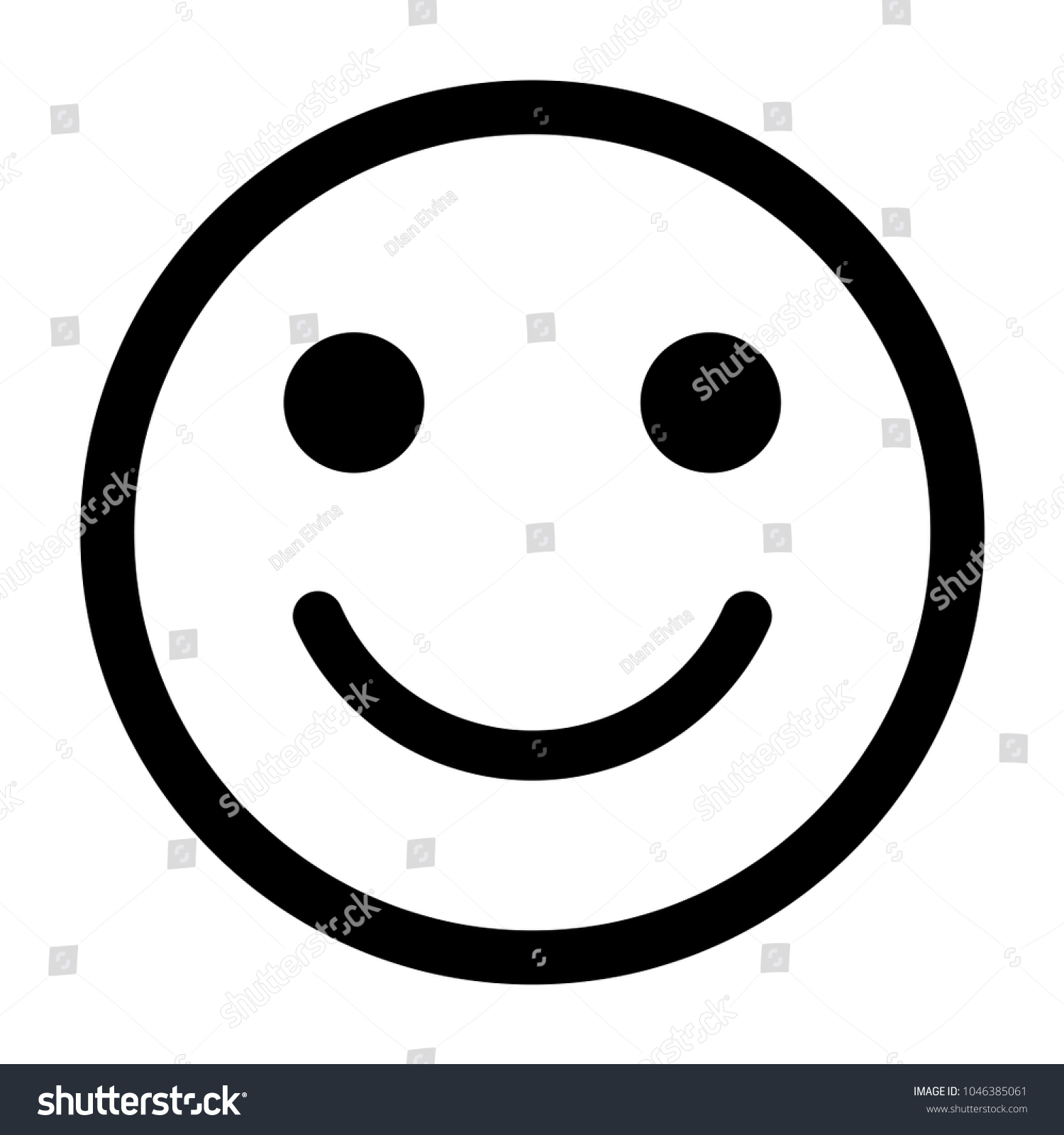 Smile Face Outline Vector Stock Vector (Royalty Free) 1046385061 ...