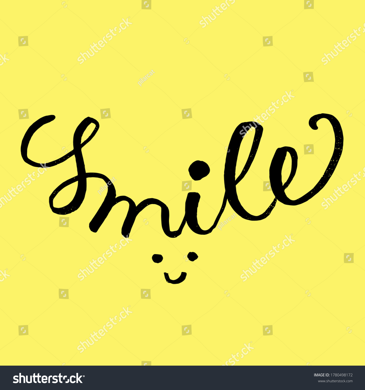 Smile Hand Lettering Vector Graphic Element Stock Vector (Royalty Free ...