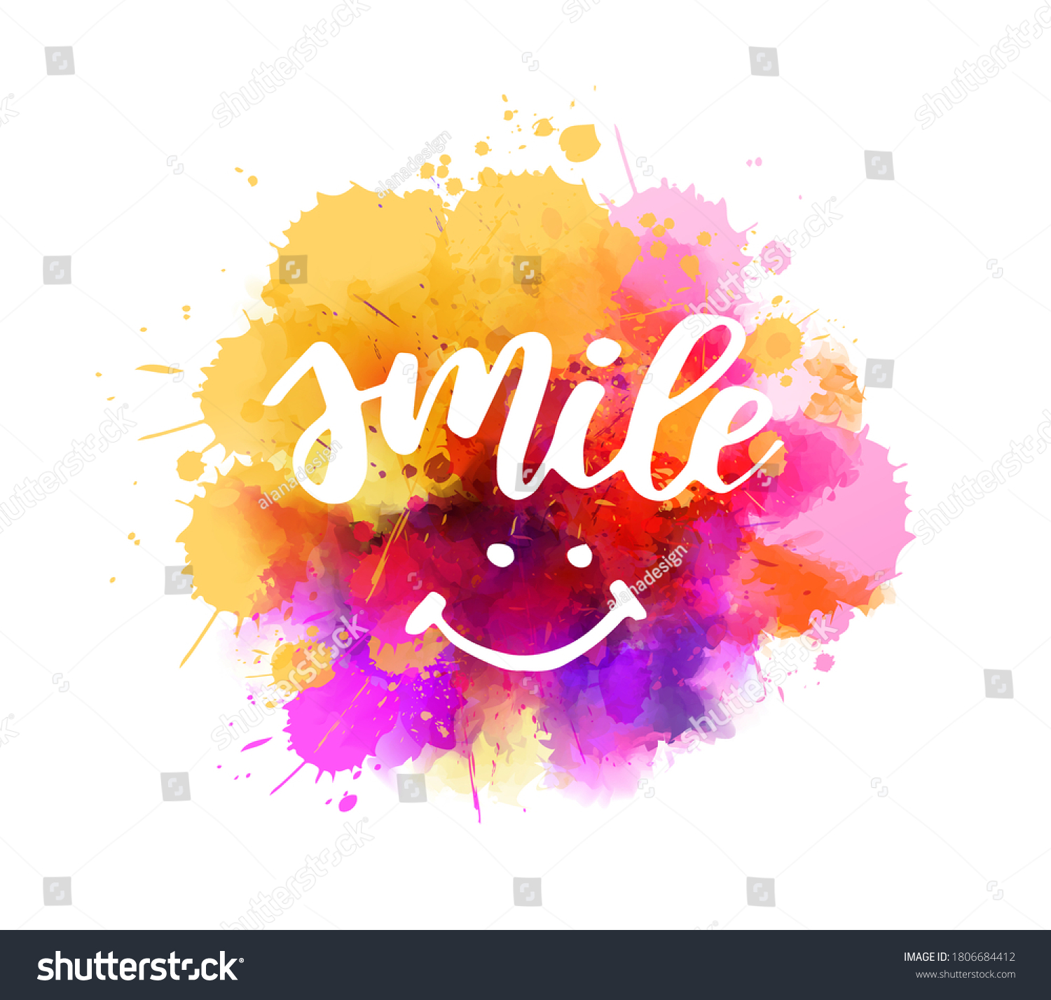 Smile Handwritten Modern Calligraphy Lettering On Stock Vector (Royalty ...