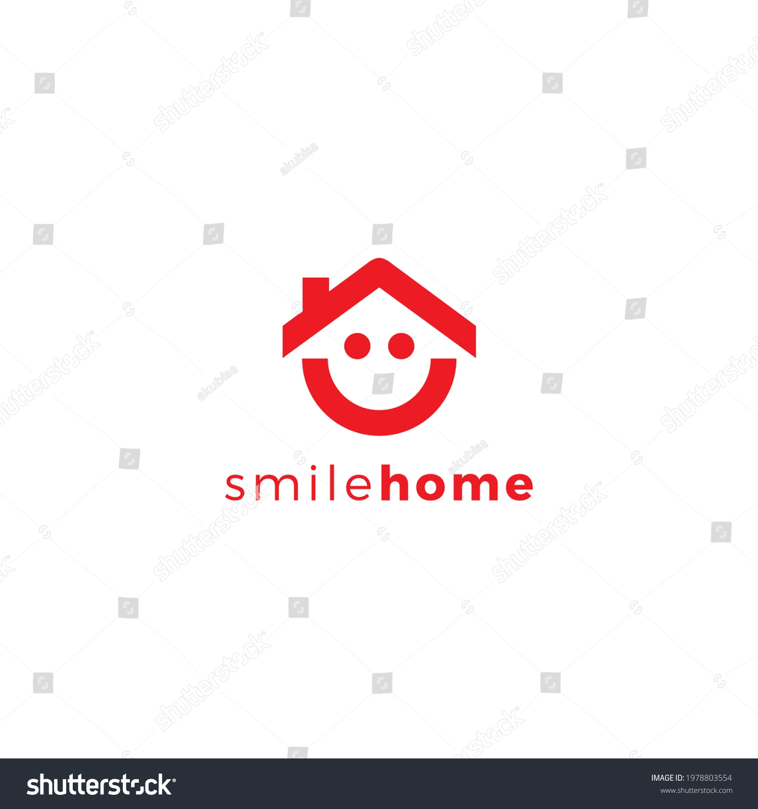 Smile Home Logo Simple Suitable Realestate Stock Vector (Royalty Free ...