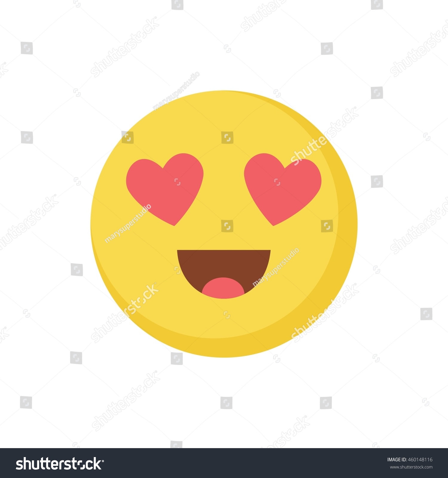 Smile Love Emoticon Icon Hearts Stock Vector 460148116 Eyes Emoji