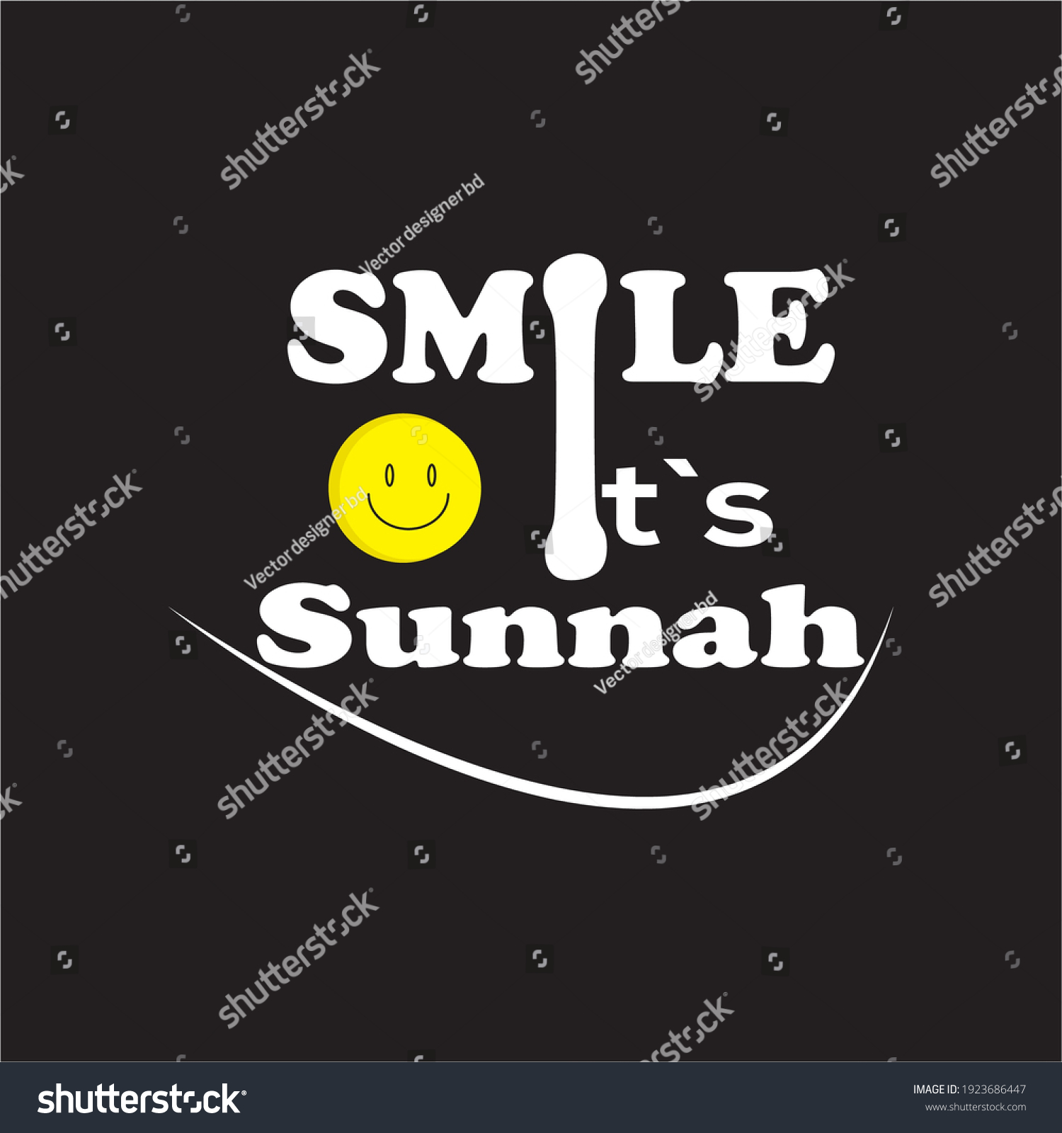 Smile Sunnah Tshirt Design Template Stock Vector Royalty Free 1923686447 Shutterstock 3434