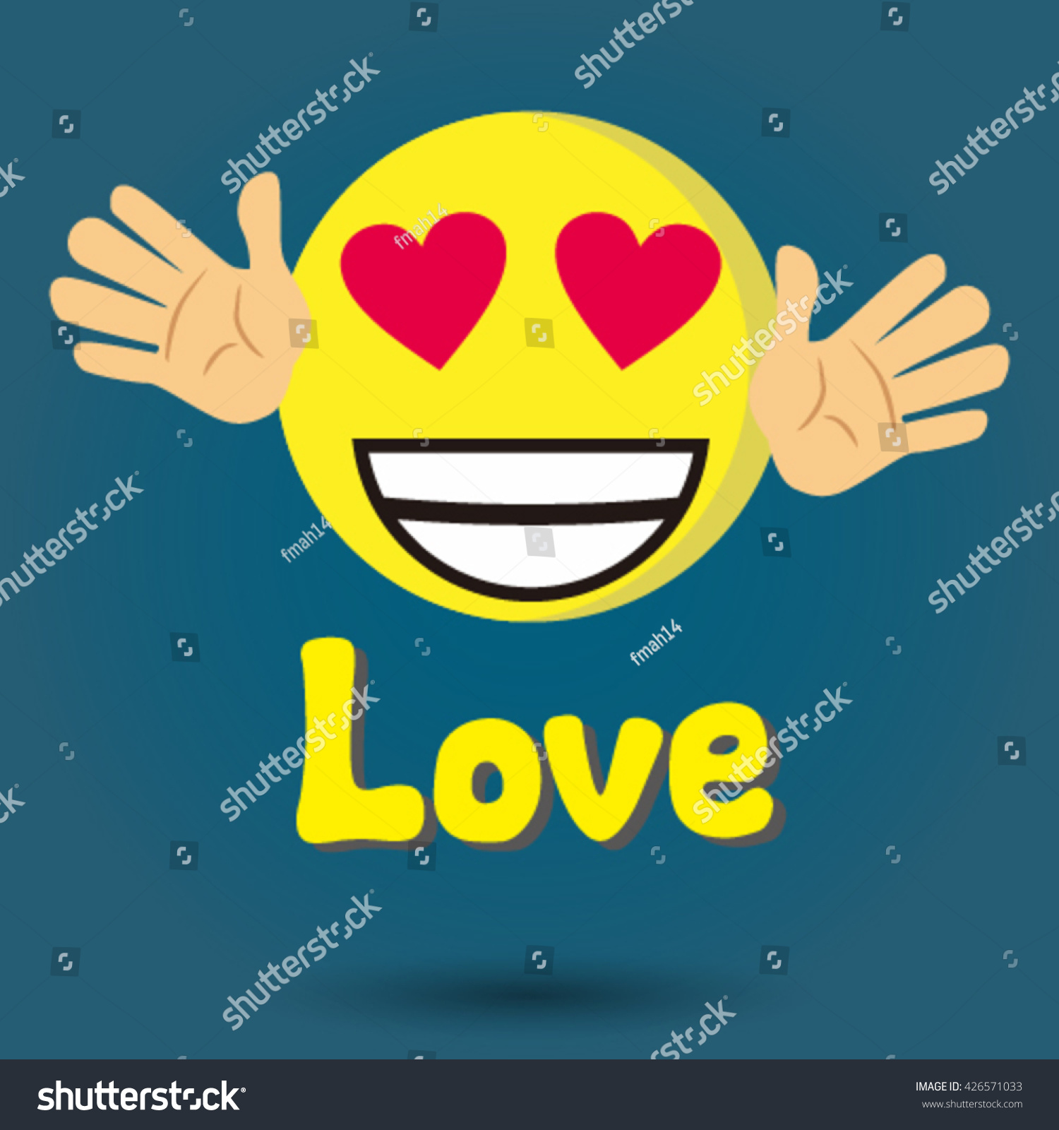 Smile Love Emoticon Isolated Vector Illustration เวกเตอร์สต็อก (ปลอด
