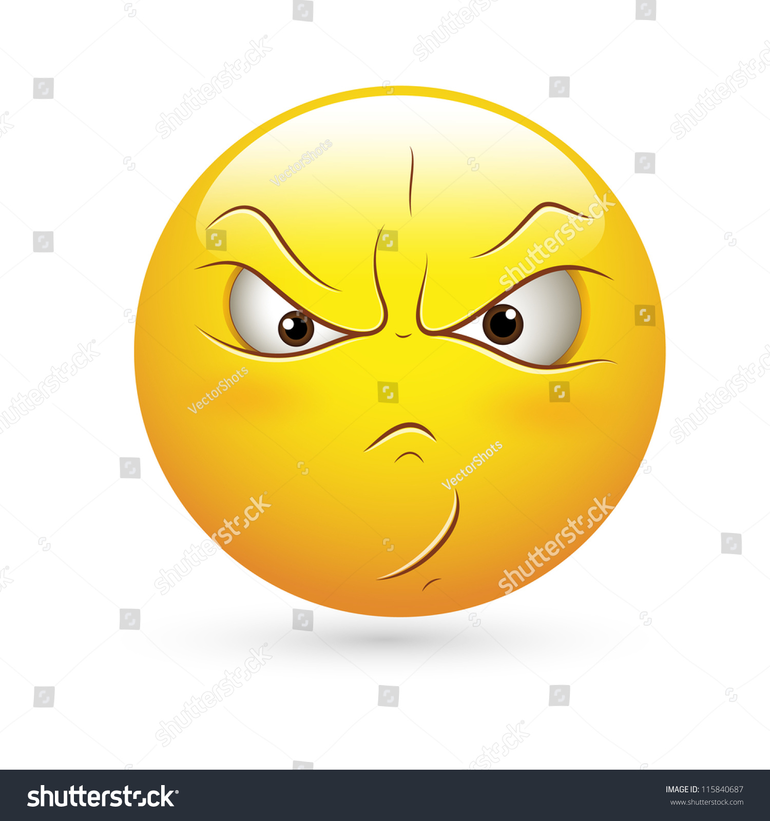 Smiley Emoticons Face Vector Angry Expression Stock Vector 115840687 ...