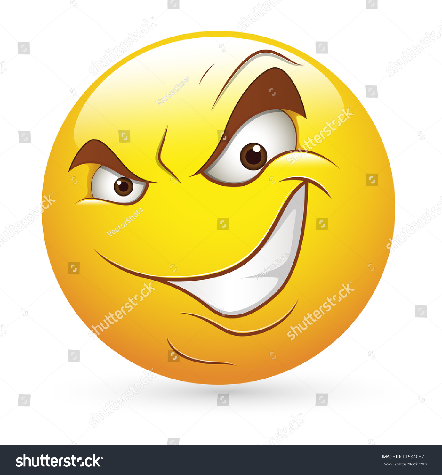 Smiley Emoticons Face Vector Cunning Evil Stock Vector 115840672 ...