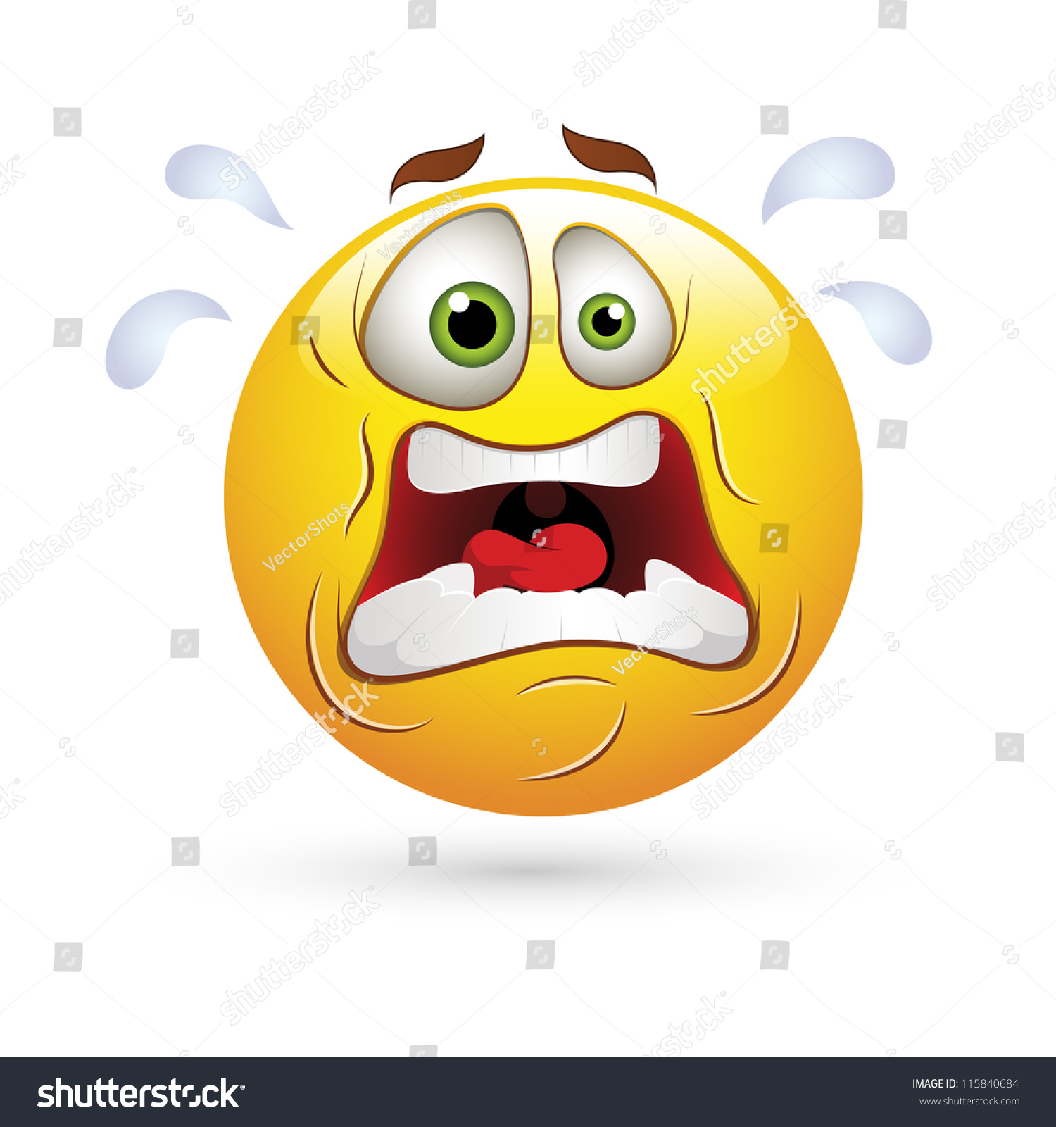 Smiley Emoticons Face Vector Shocking Expression Stock Vector 115840684 ...