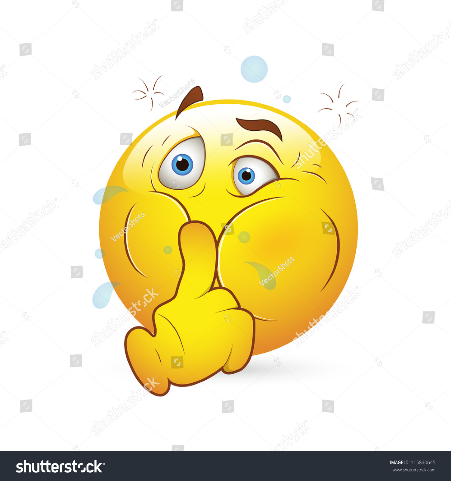 Smiley Emoticons Face Vector Silent Expression Stock Vector 115840645 ...