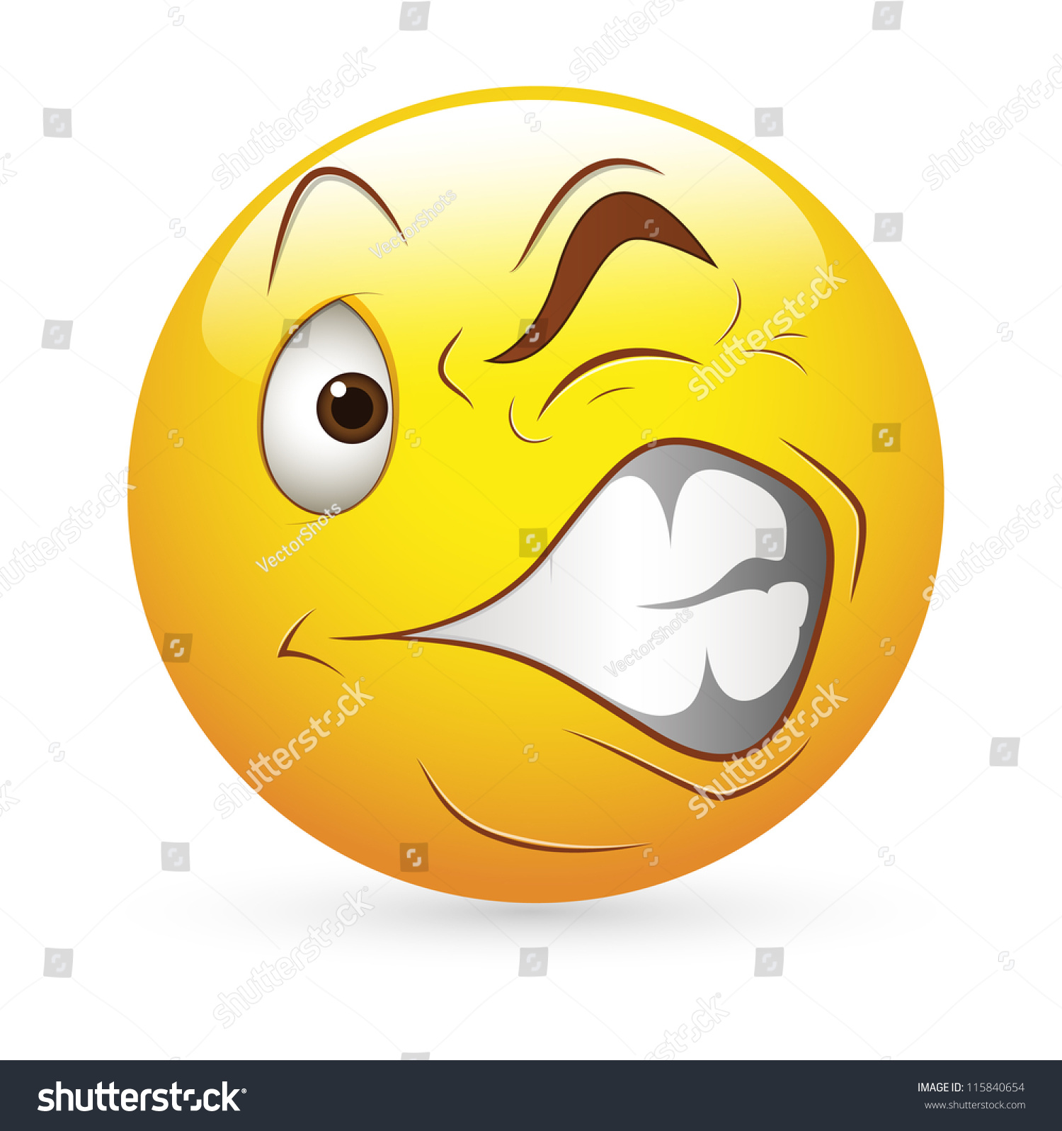 Smiley Emoticons Face Vector - Strange Expression - 115840654 ...