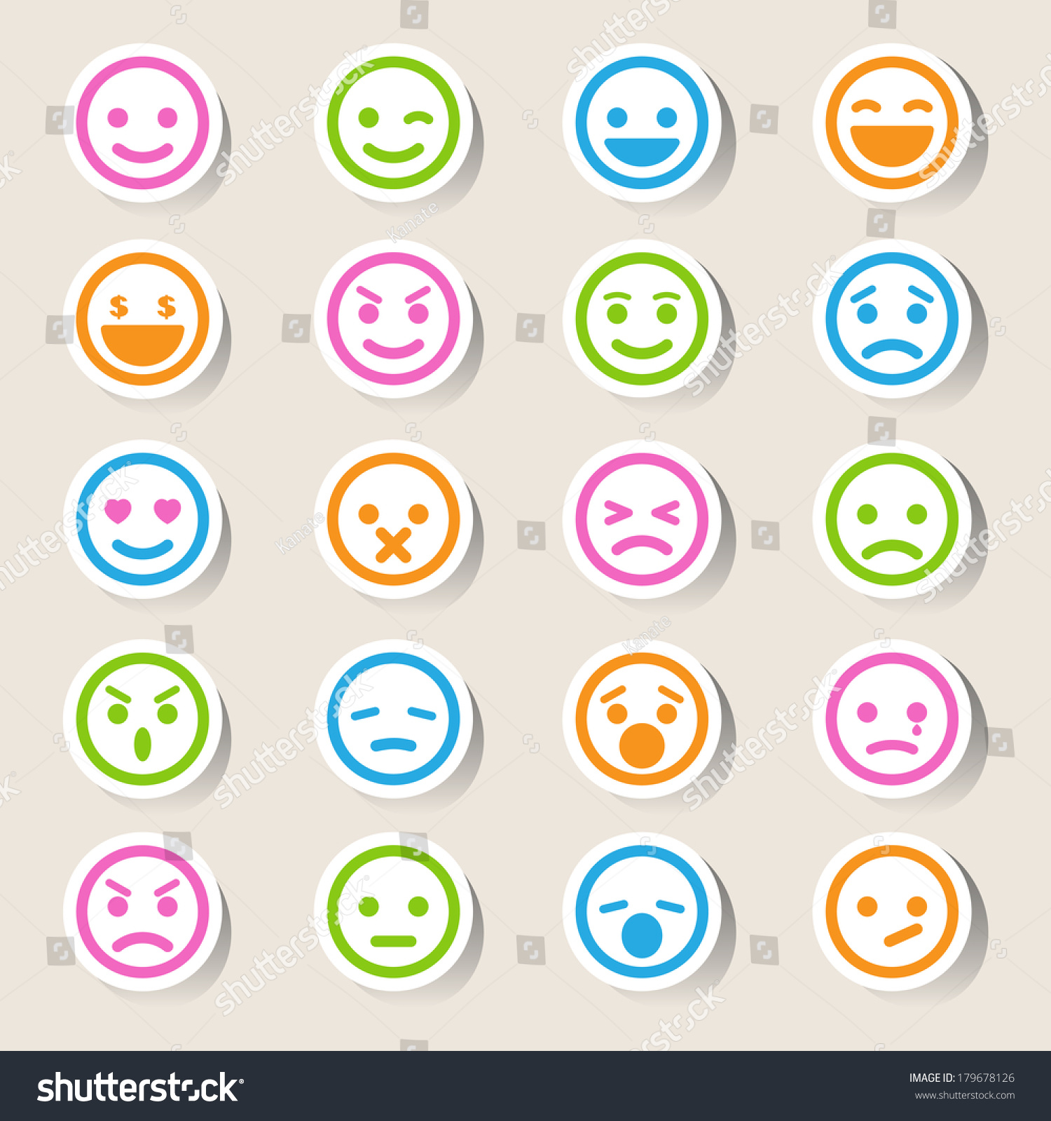 Smiley Faces Icons Setillustration Eps10 Stock Vector (Royalty Free ...