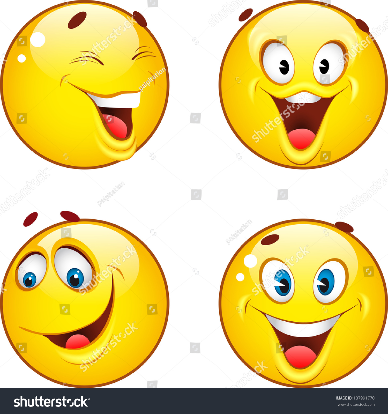 Smiley Icons Stock Vector Illustration 137991770 : Shutterstock