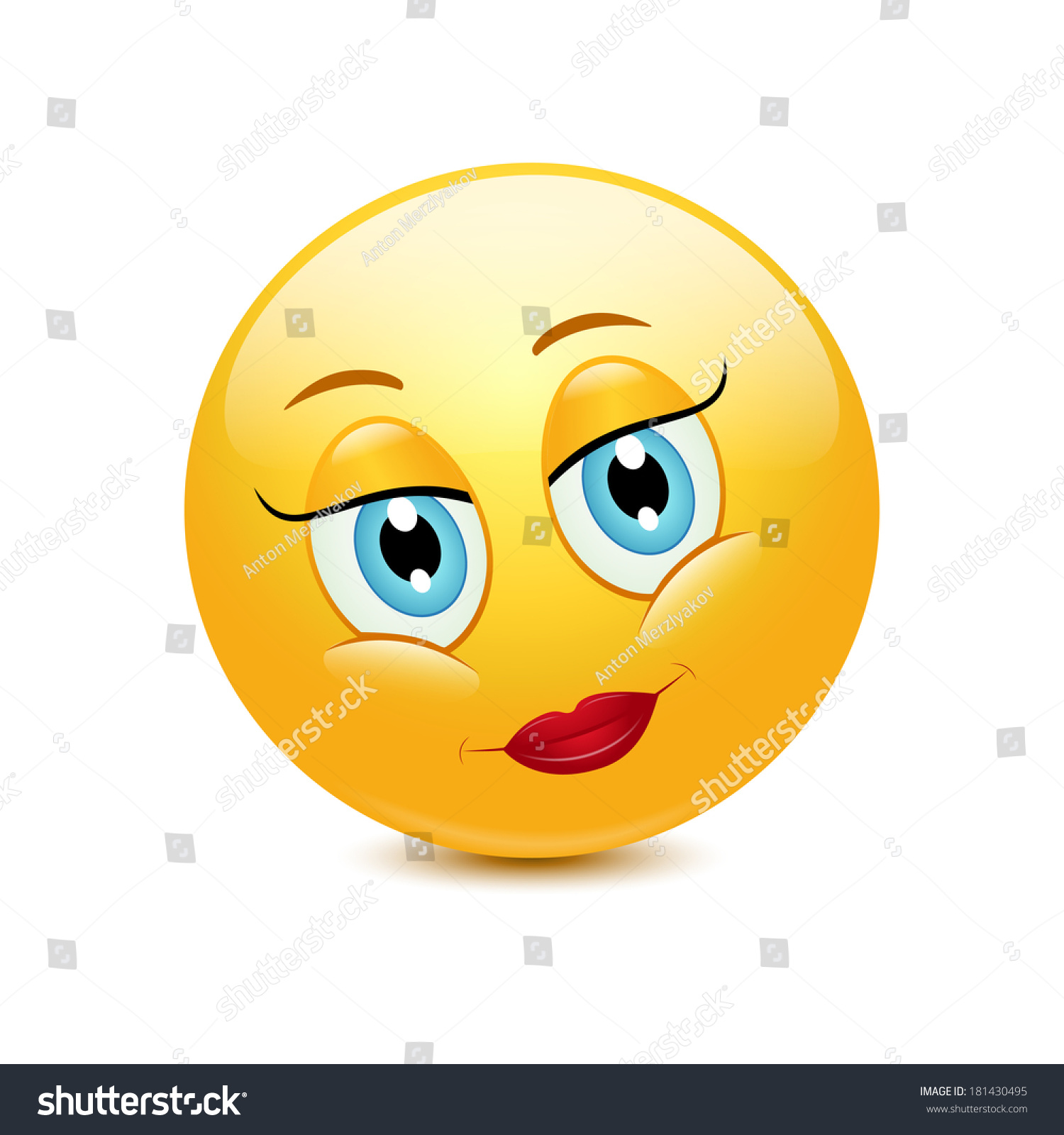 Smiley Illustration Lips Stock Vector 181430495 - Shutterstock