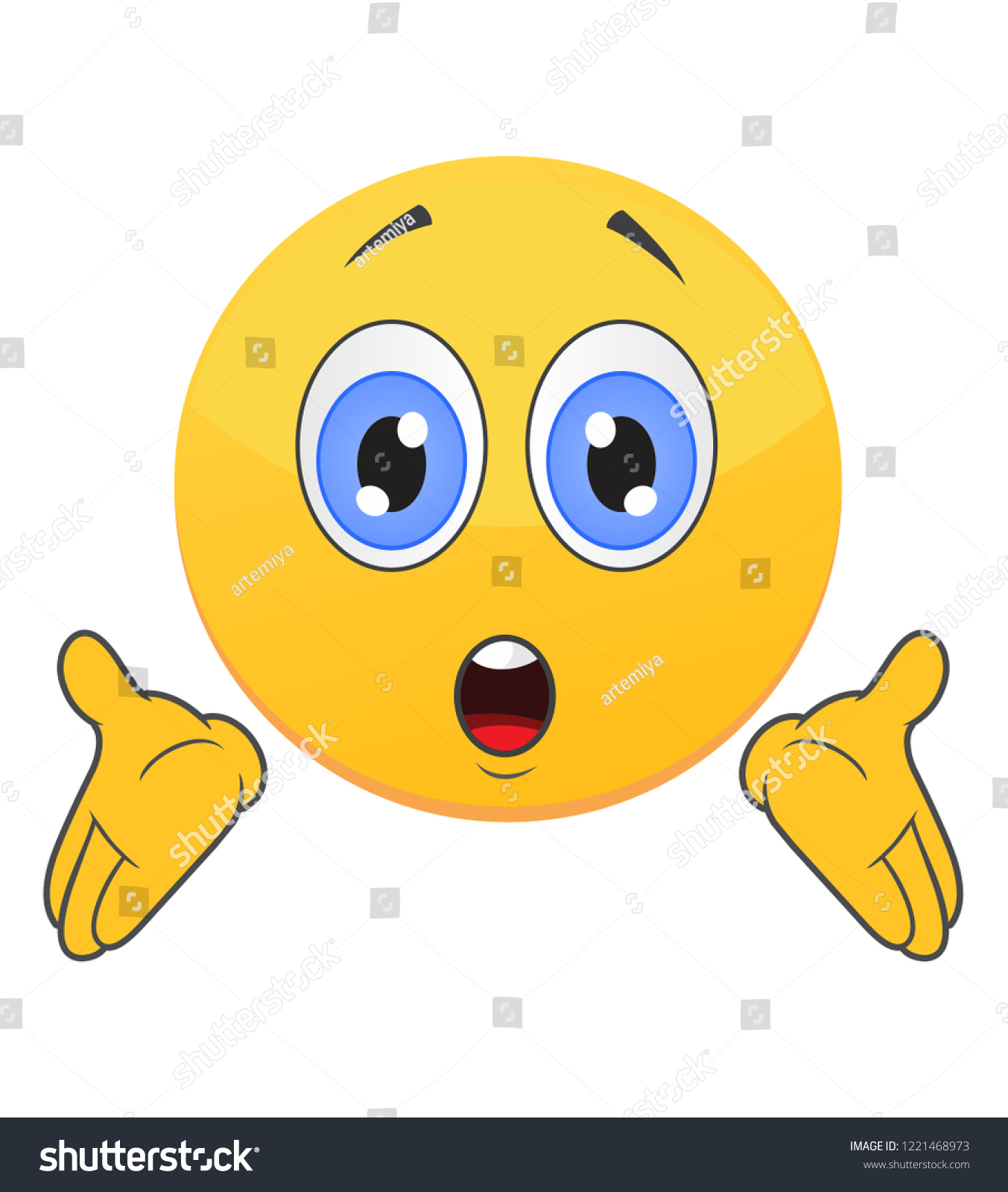 Smiley Surprised Emoji Face Wonder Cartoon Image Vectorielle De Stock