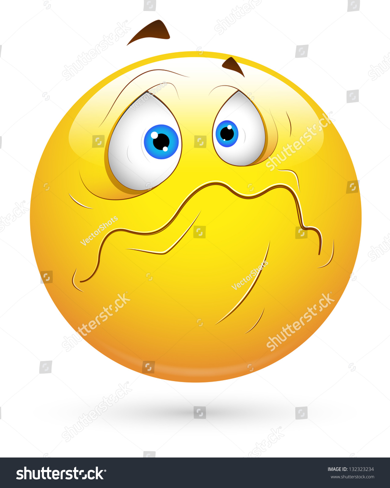 Smiley Vector Illustration Begin Cry: vector de stock (libre de ...