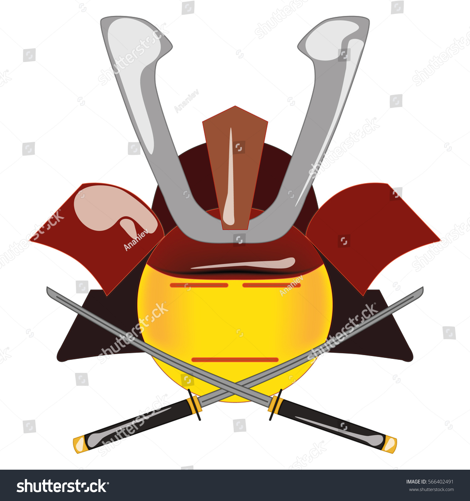 Smiley Vector Illustration Calm Samurai Stock Vector (Royalty Free ...