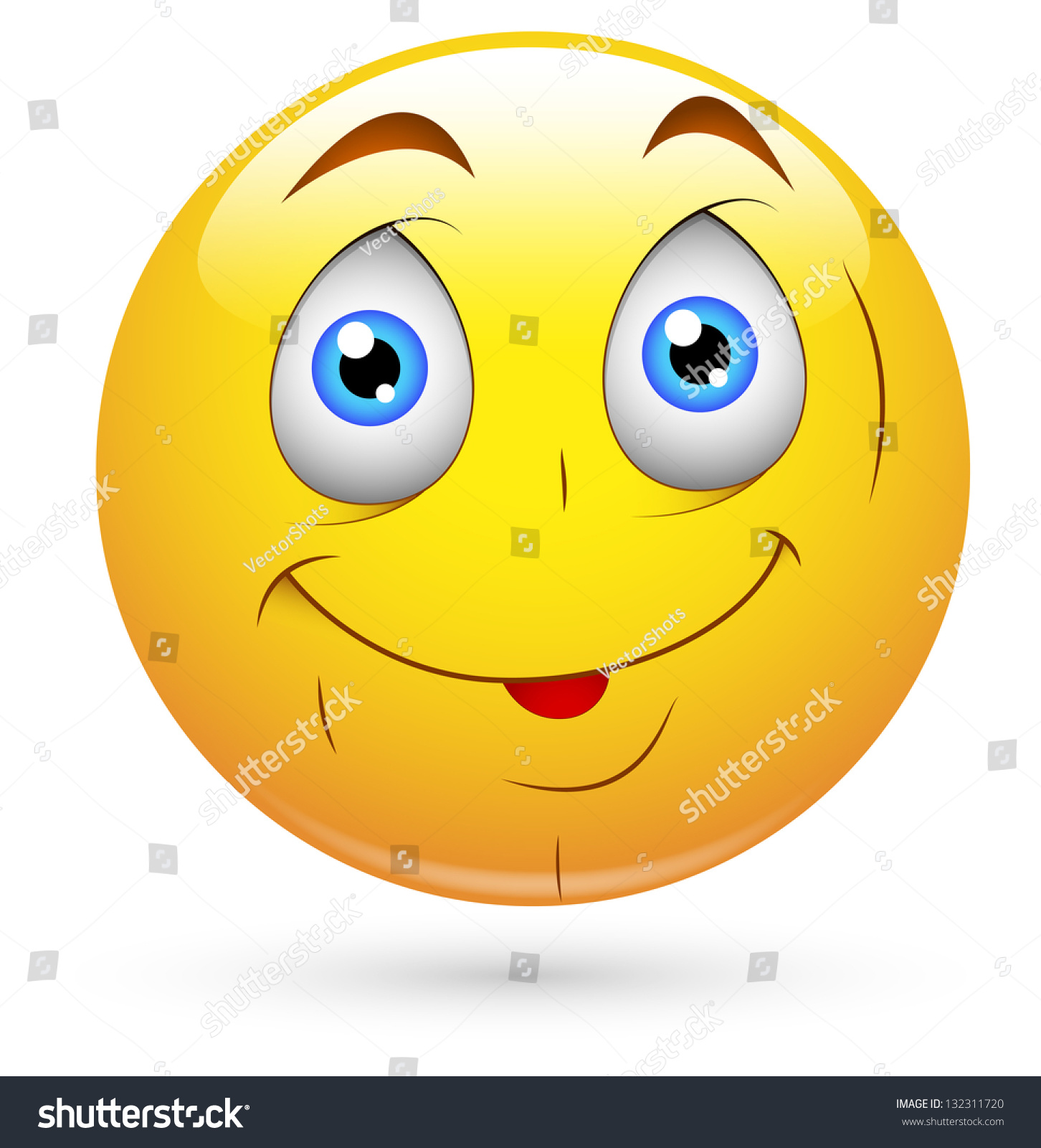 Smiley Vector Illustration Cute Innocent Face Stock Vector (Royalty ...