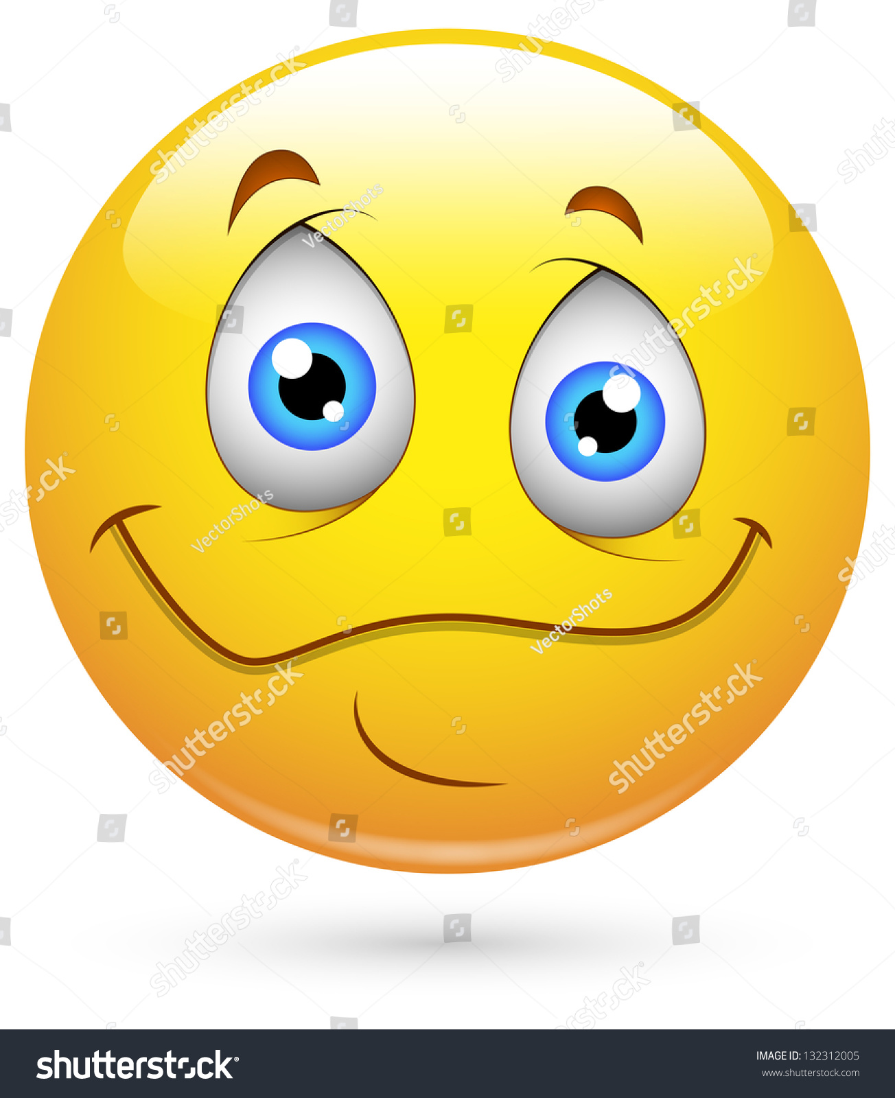 Smiley Vector Illustration - Innocent Eyes Face - 132312005 : Shutterstock