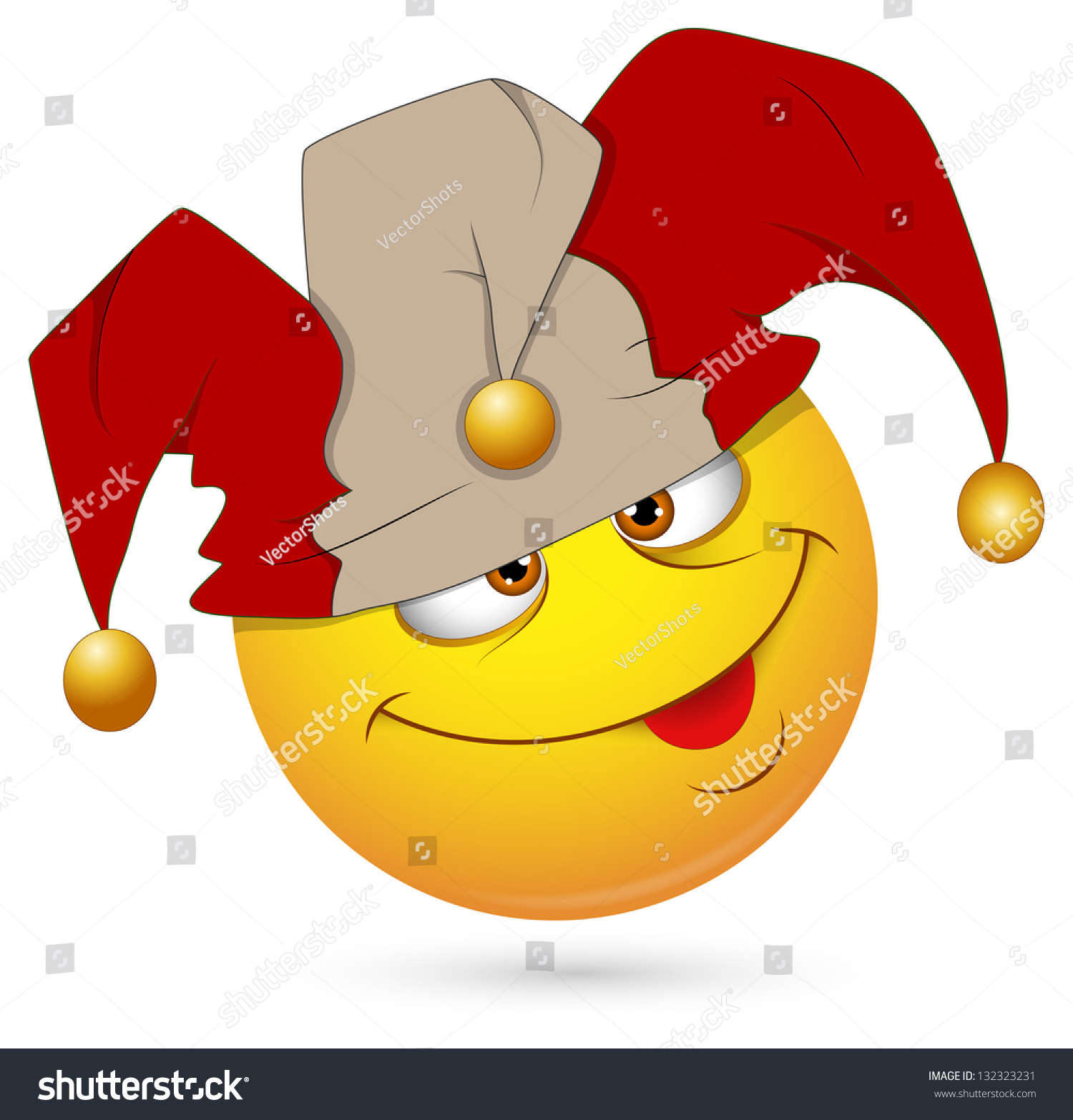 Smiley Vector Illustration Jester Face Stock Vector 132323231 ...