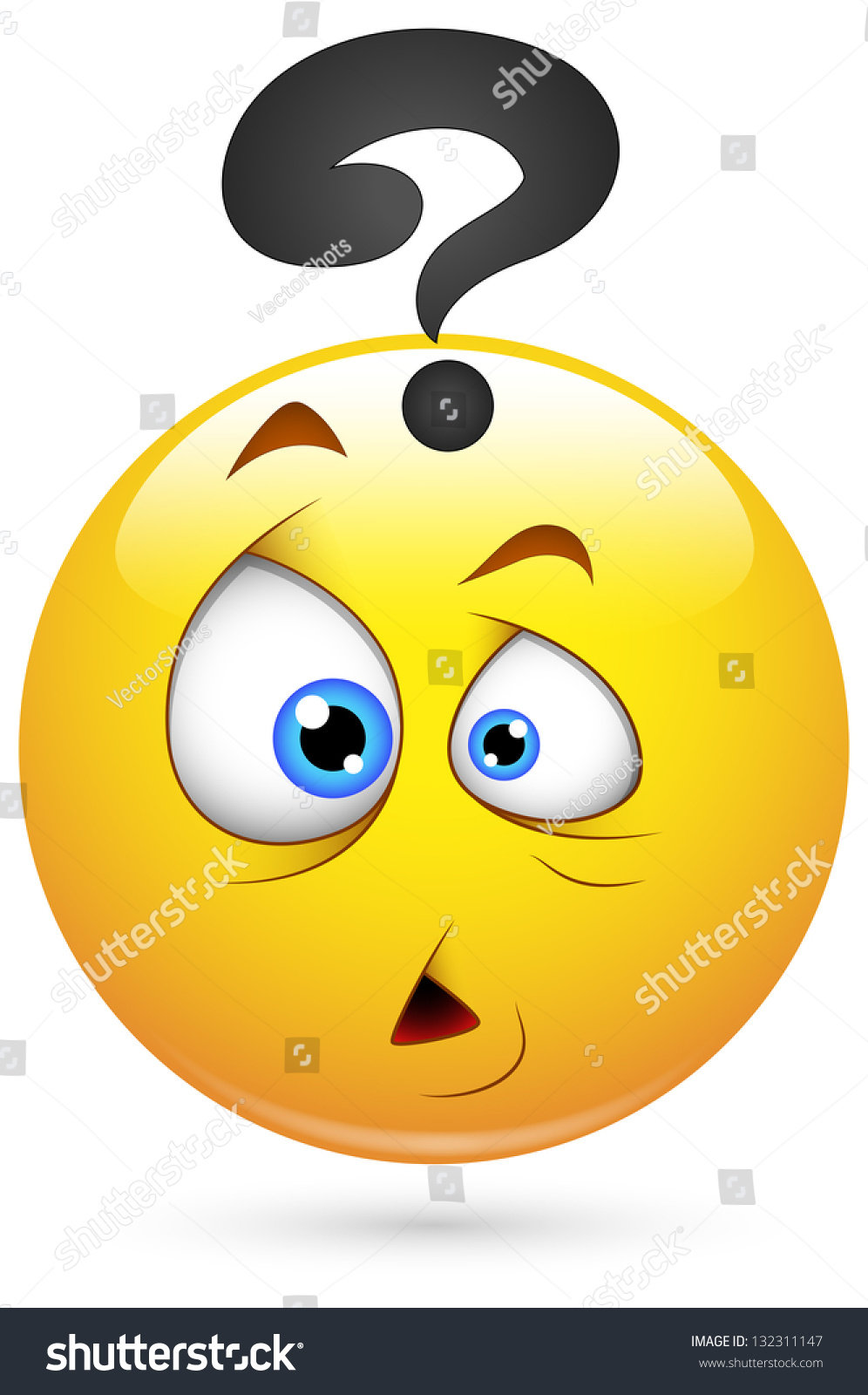 Smiley Vector Illustration - Puzzled Face - 132311147 : Shutterstock