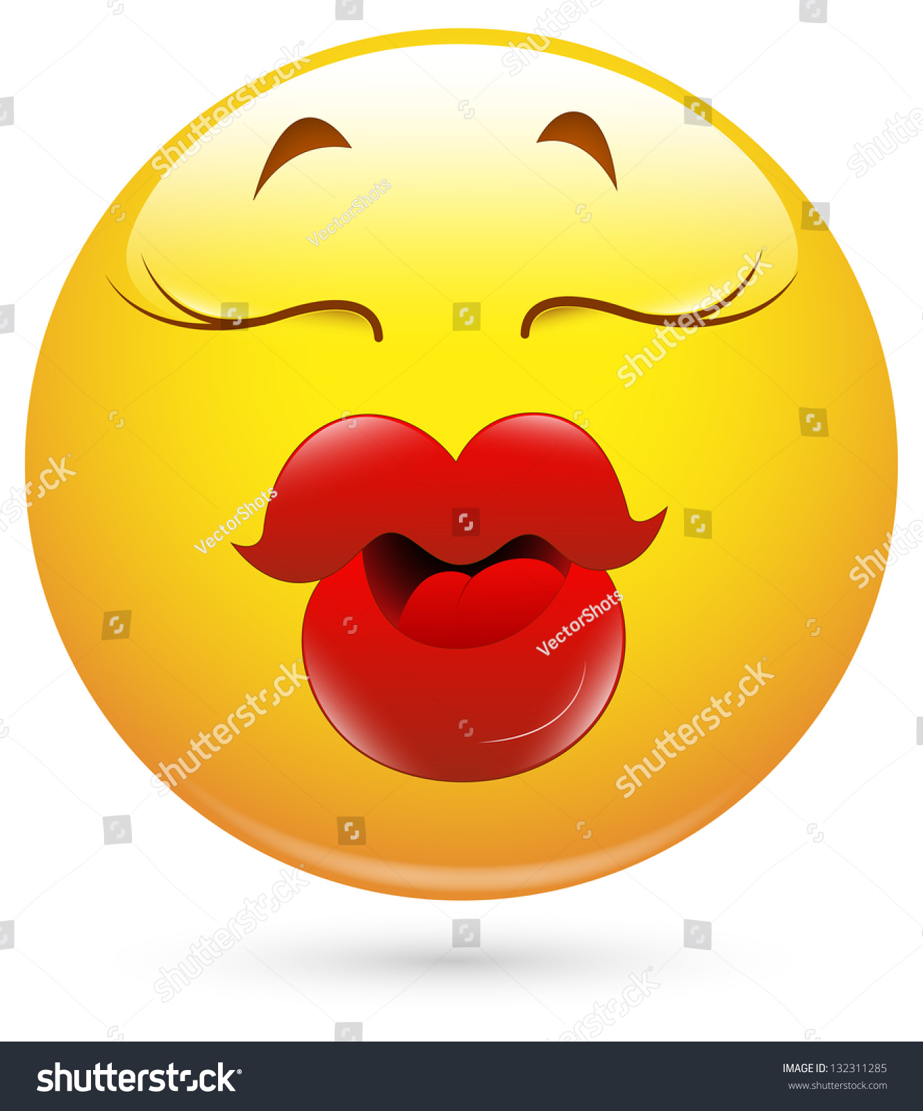 Smiley Vector Illustration Thick Lips Stock Vector (Royalty Free ...