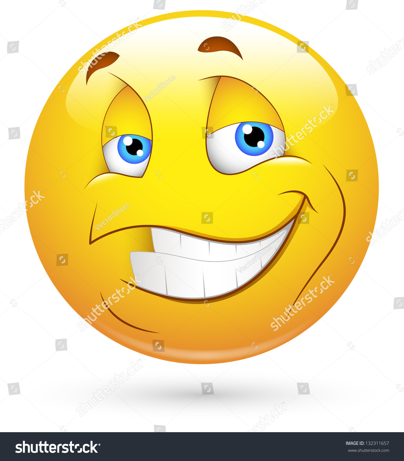 Smiley Vector Illustration - Tooth Smile Face - 132311657 : Shutterstock