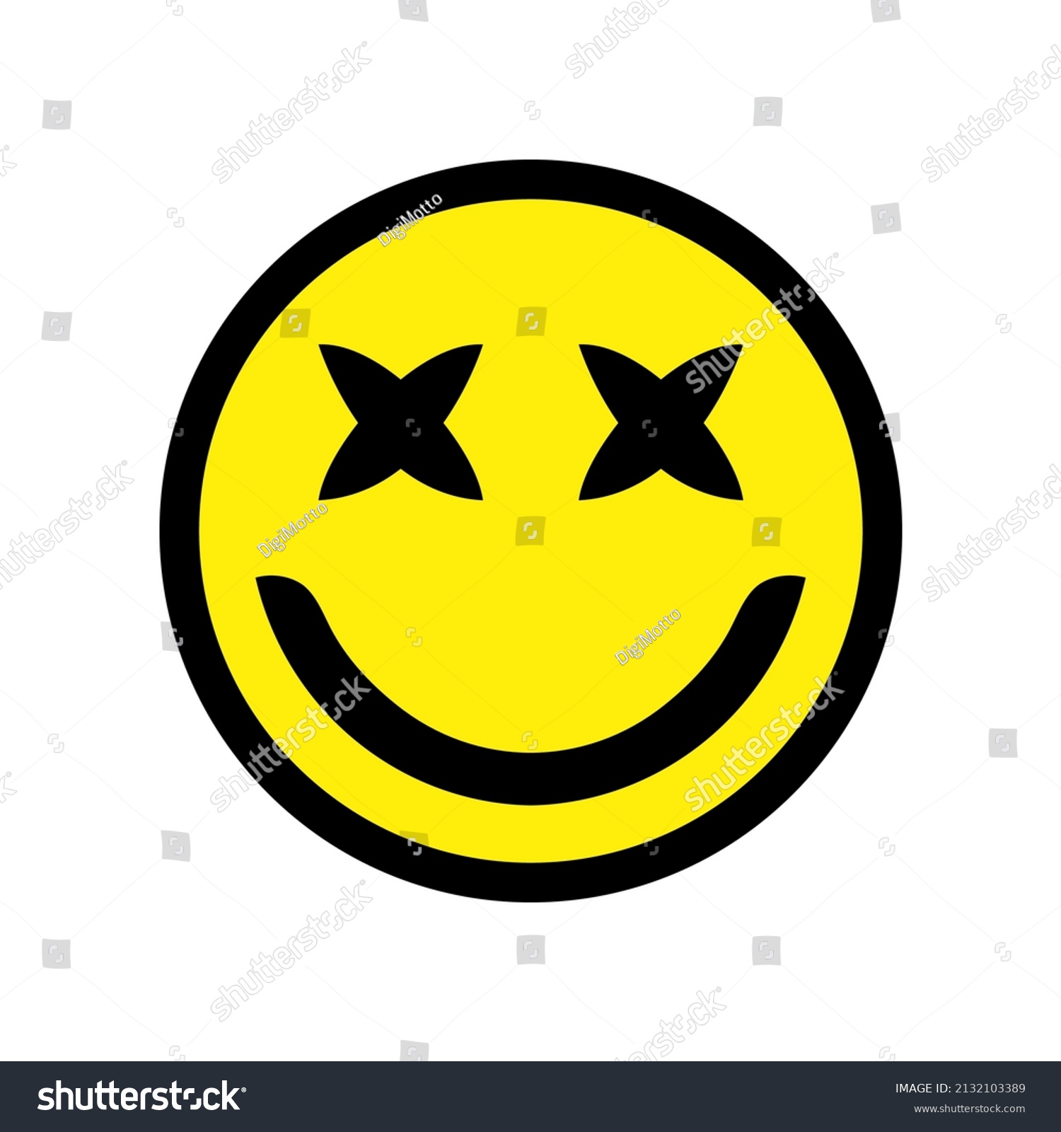 Smiley Crossed Eyes Dizzy Face Smiling Stock Vector (Royalty Free
