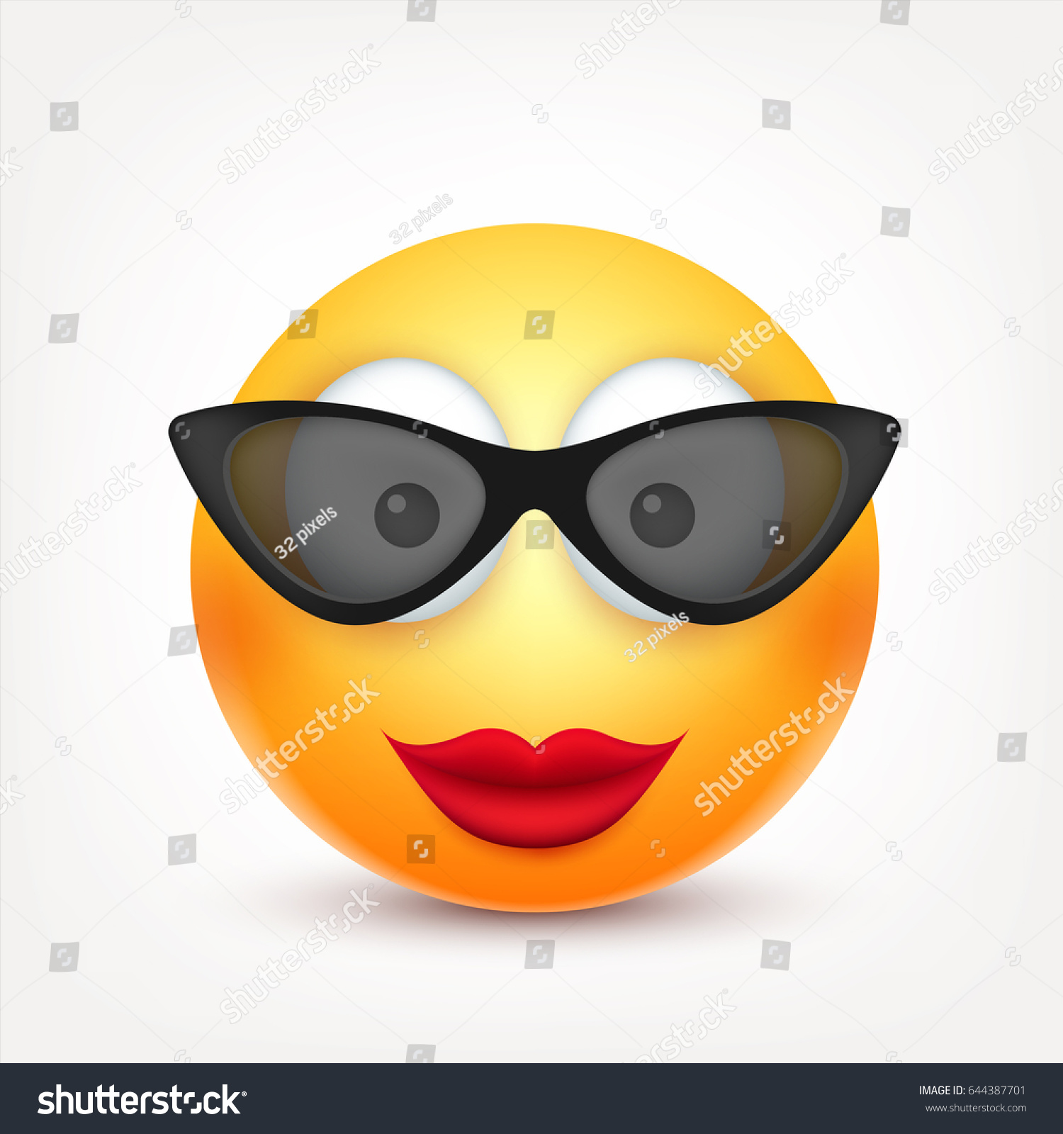 Smiley Glassessmiling Emoticon Yellow Face Emotions Stock Vector ...