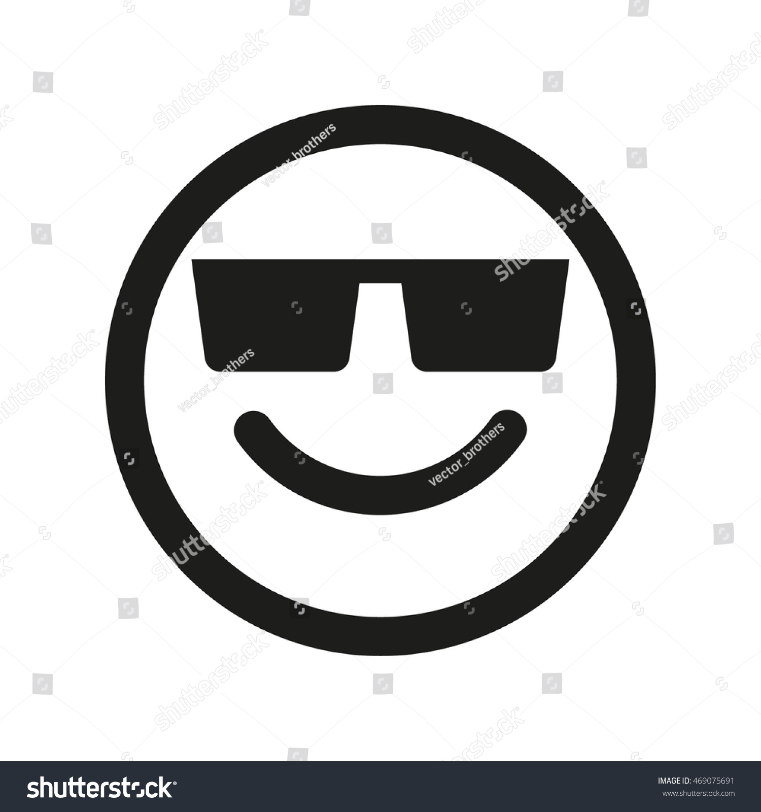 Smiley Sunglasses Emoji Vector Icon Vector De Stock Libre De Regalías 469075691 Shutterstock 2308