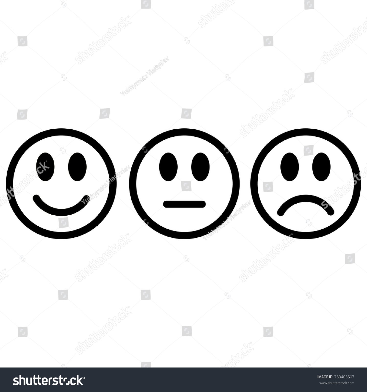 Smileys Emoticons Icon Positive Neutral Negative Stock Vector (Royalty ...