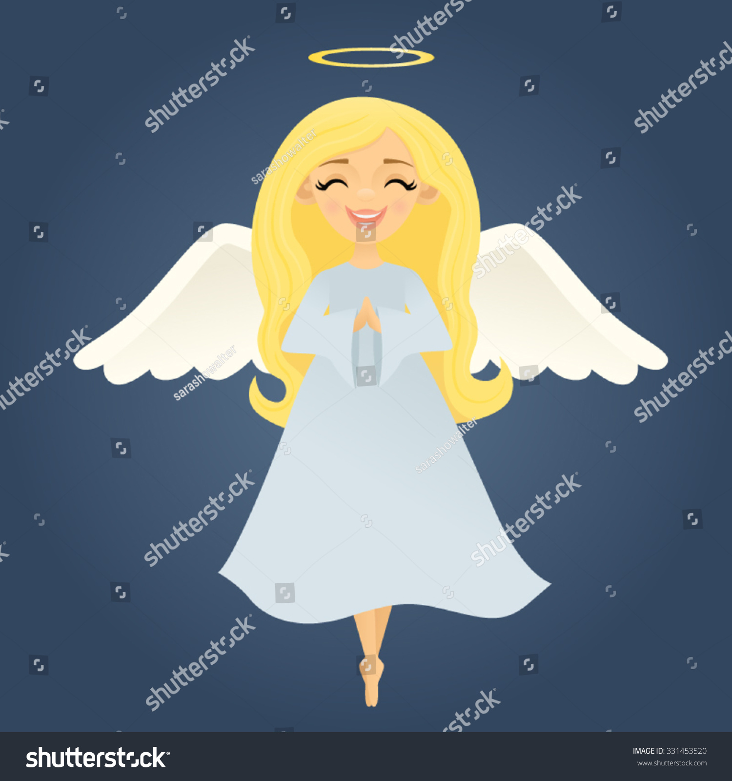 Smiling Angel Stock Vector Illustration 331453520 : Shutterstock