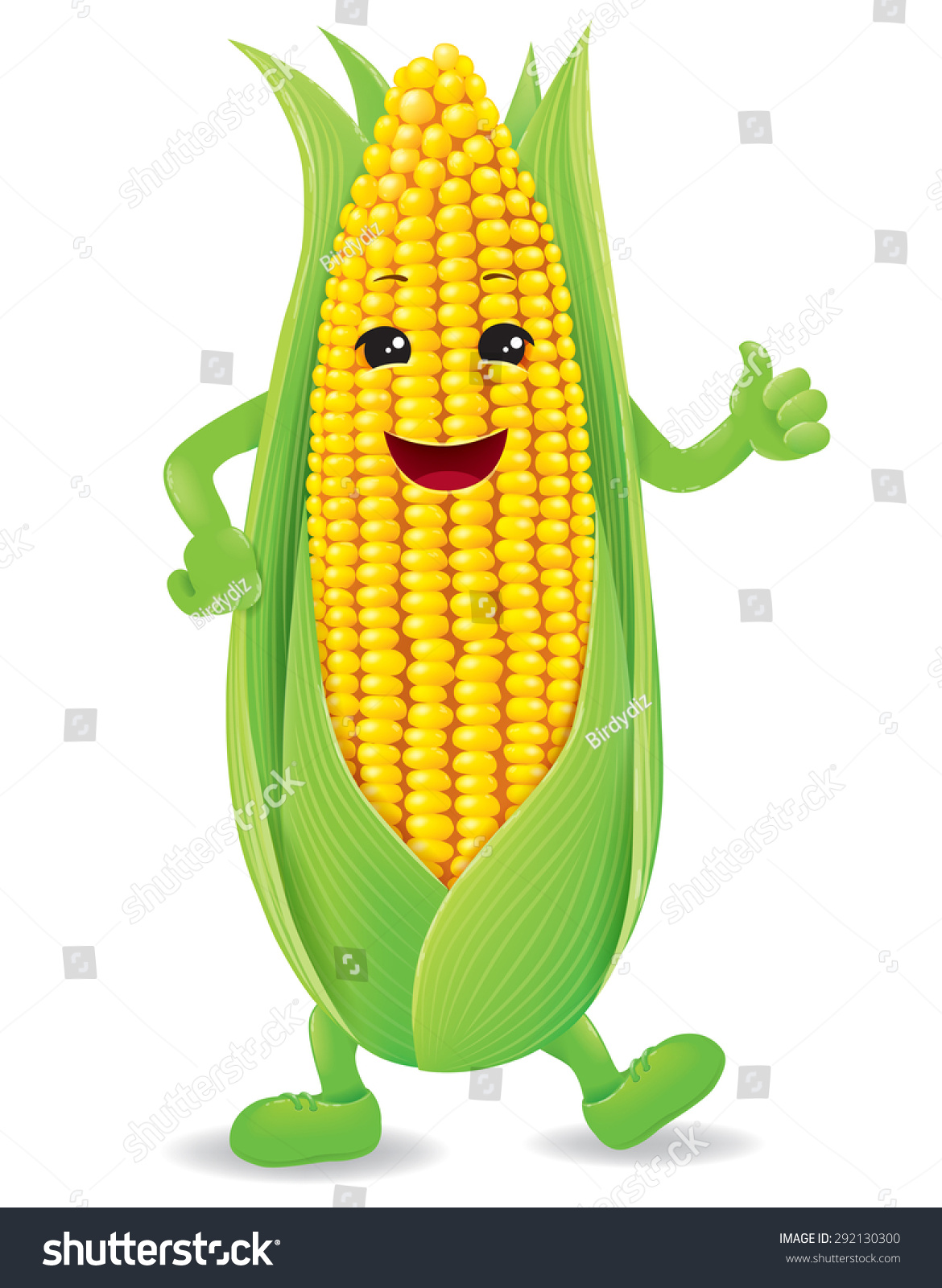 Smiling Animated Corn Eps10 Format Stock Vector 292130300 - Shutterstock