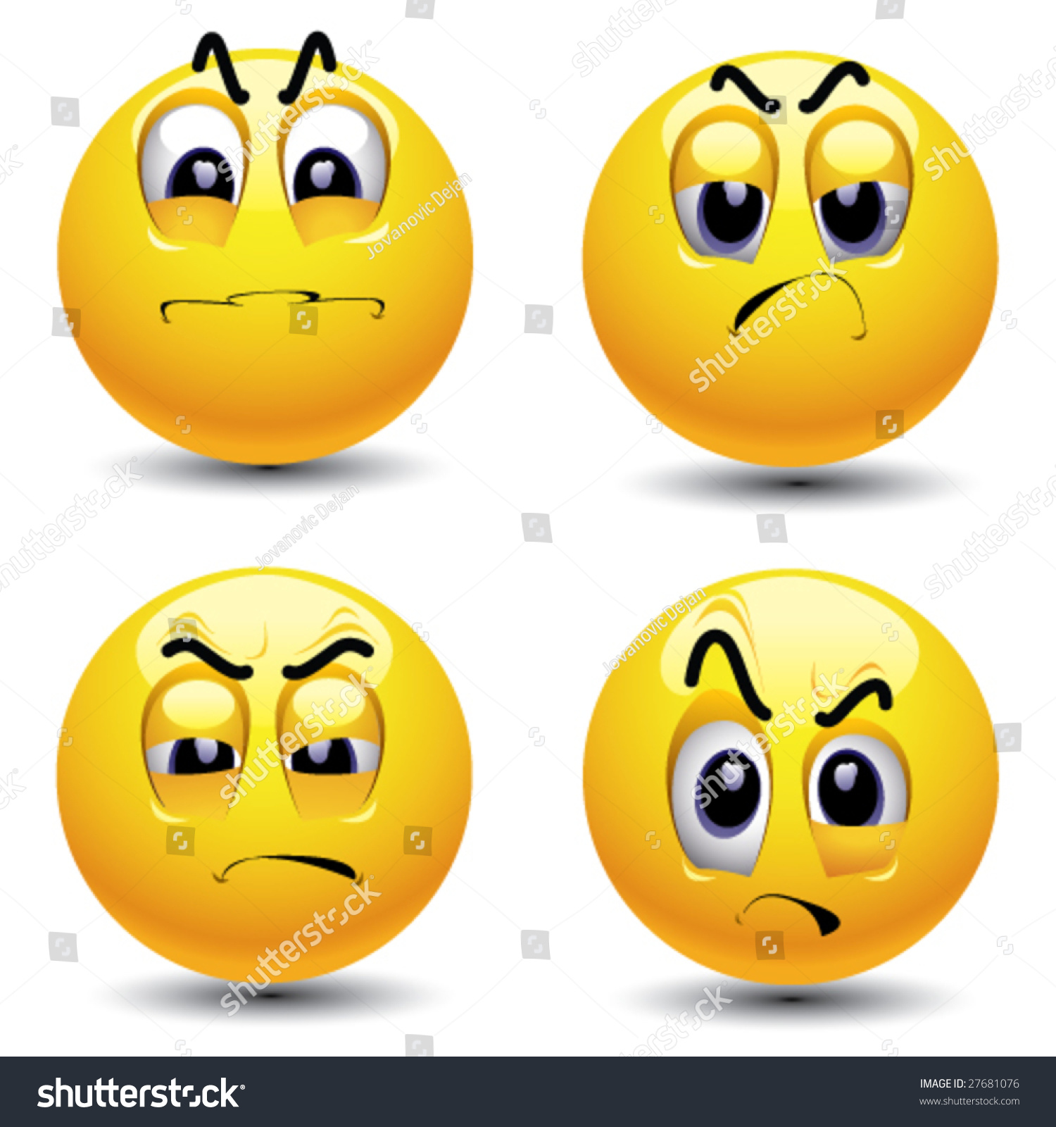 Smiling Balls Different Face Expression Envy Stock Vector 27681076 ...