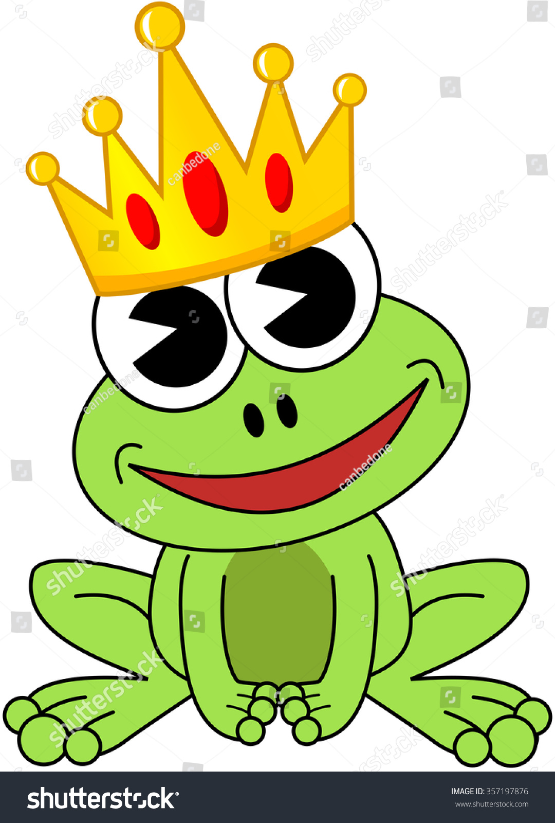 Smiling Cartoon Frog Crown Isolated Stock Vector (Royalty Free ...