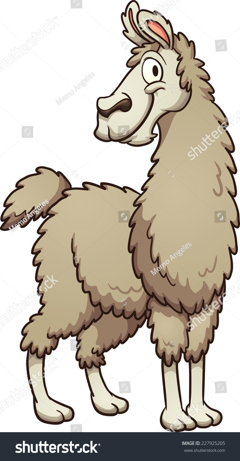 Smiling Cartoon Llama Vector Clip Art Stock Vector (Royalty Free